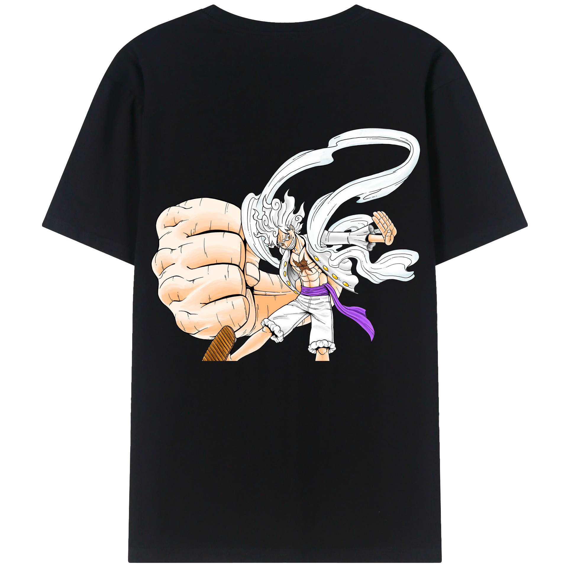 ワンピース モンキー・D・ルフィ ONE PIECE Monkey D. Luffy 綿100％ メンズ半袖Tシャツ（バックプリント） 通気性