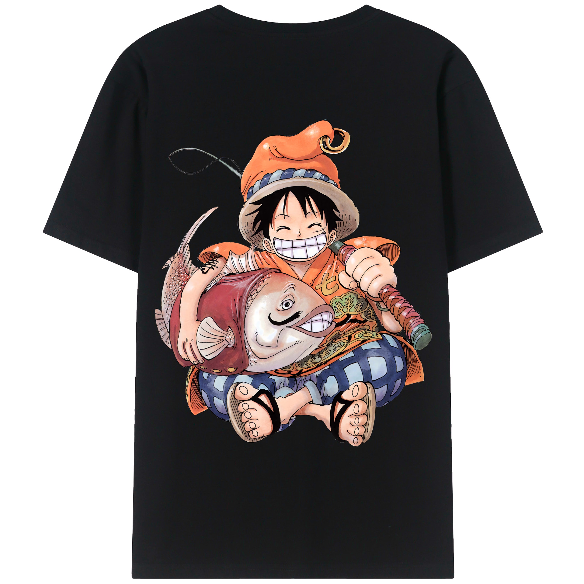 ワンピース モンキー・D・ルフィ ONE PIECE Monkey D. Luffy 綿100％ メンズ半袖Tシャツ（バックプリント） 通気性