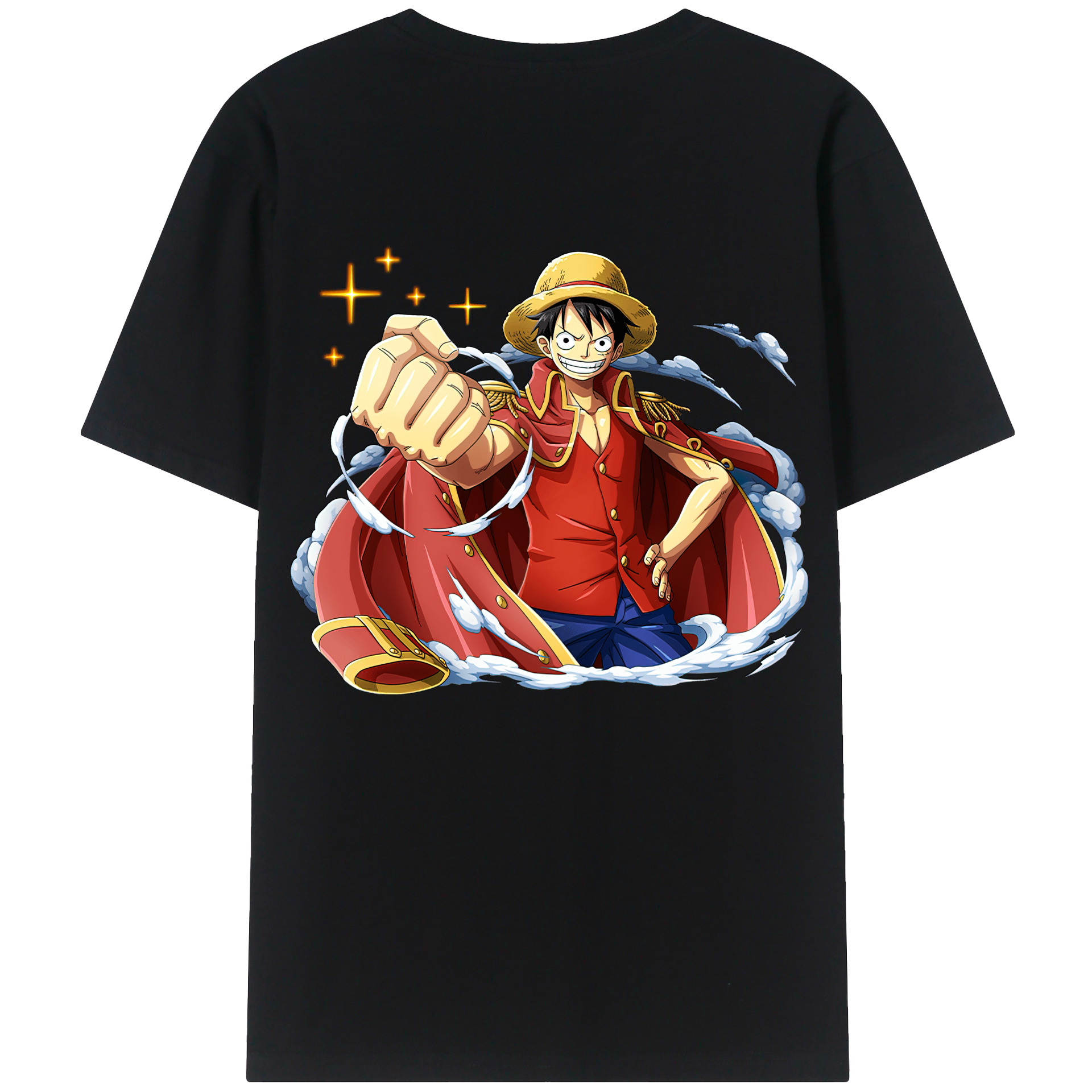 ワンピース モンキー・D・ルフィ ONE PIECE Monkey D. Luffy 綿100％ メンズ半袖Tシャツ（バックプリント） 通気性