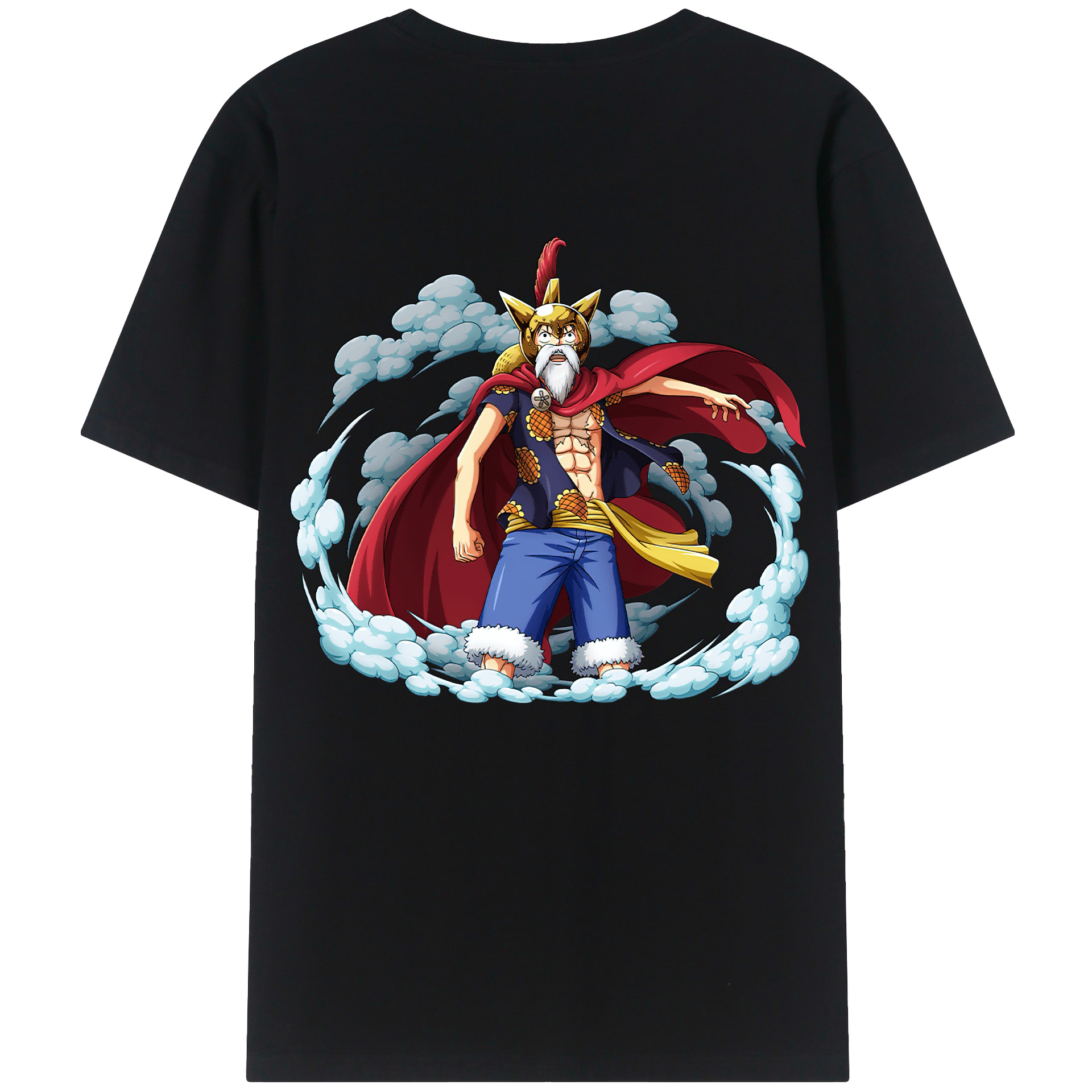 （画像用） ワンピース モンキー・D・ルフィ ONE PIECE Monkey D. Luffy 綿100％ メンズ半袖Tシャツ（バックプリント） 通気性