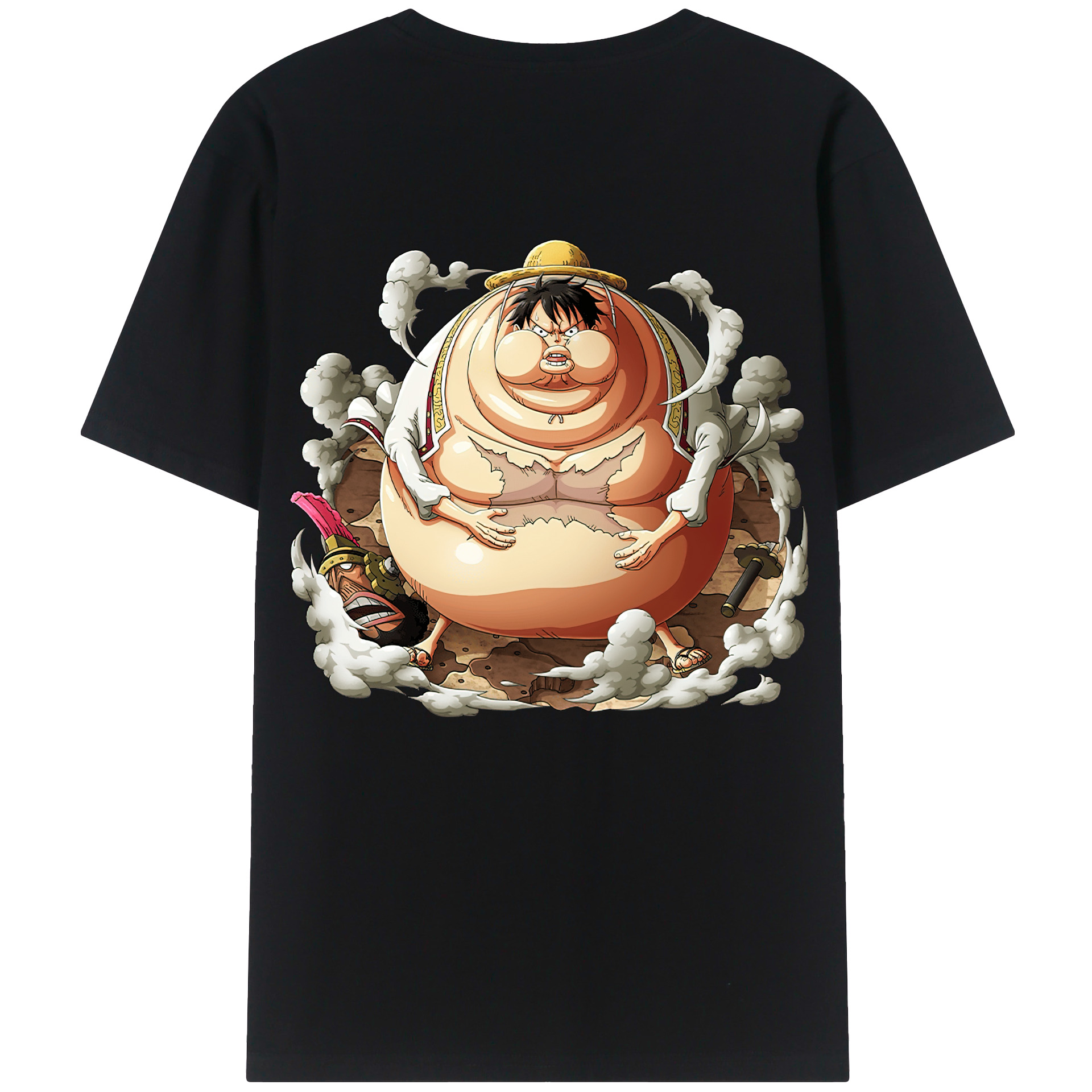 ワンピース モンキー・D・ルフィ ONE PIECE Monkey D. Luffy 綿100％ メンズ半袖Tシャツ（バックプリント） 通気性