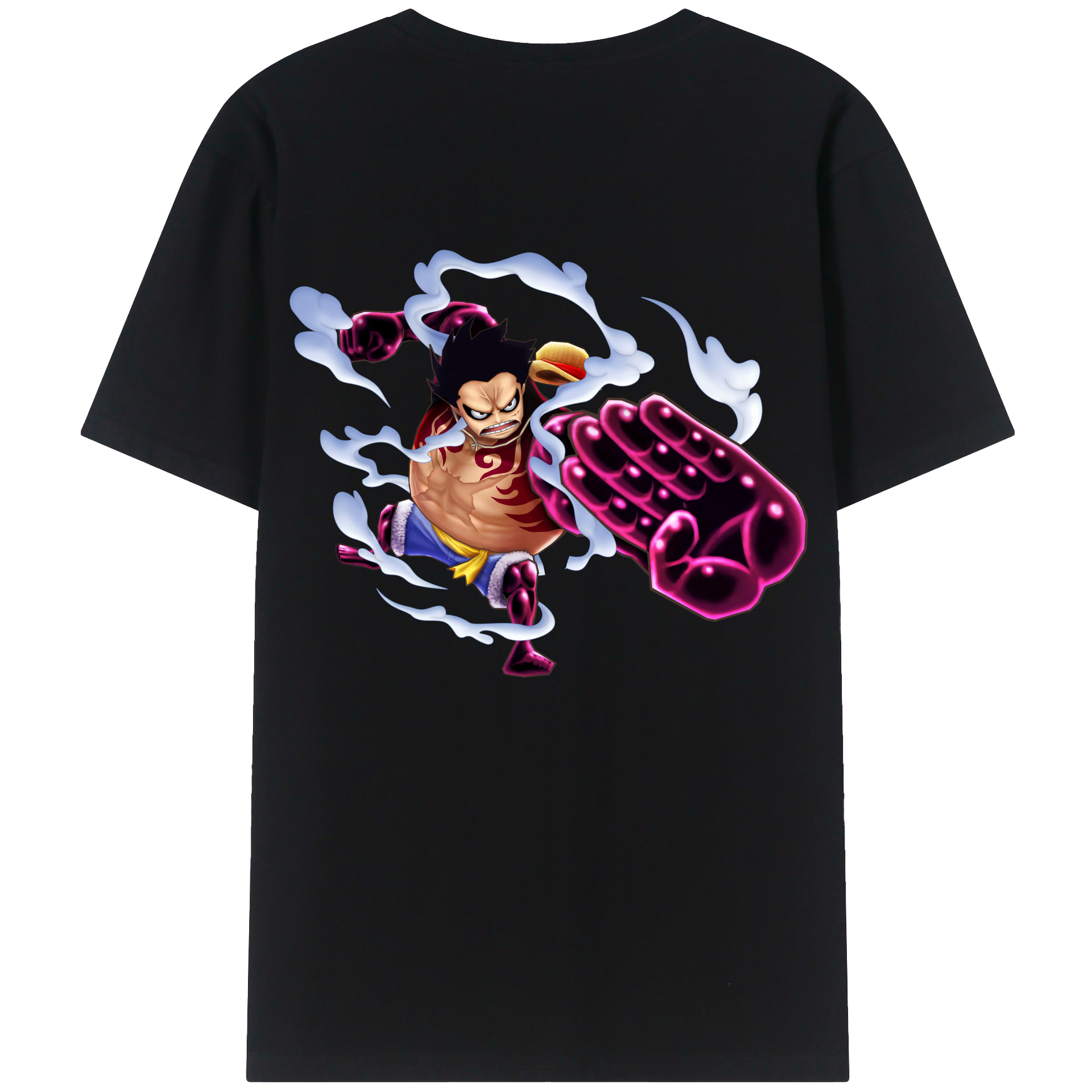 ワンピース モンキー・D・ルフィ ONE PIECE Monkey D. Luffy 綿100％ メンズ半袖Tシャツ（バックプリント） 通気性