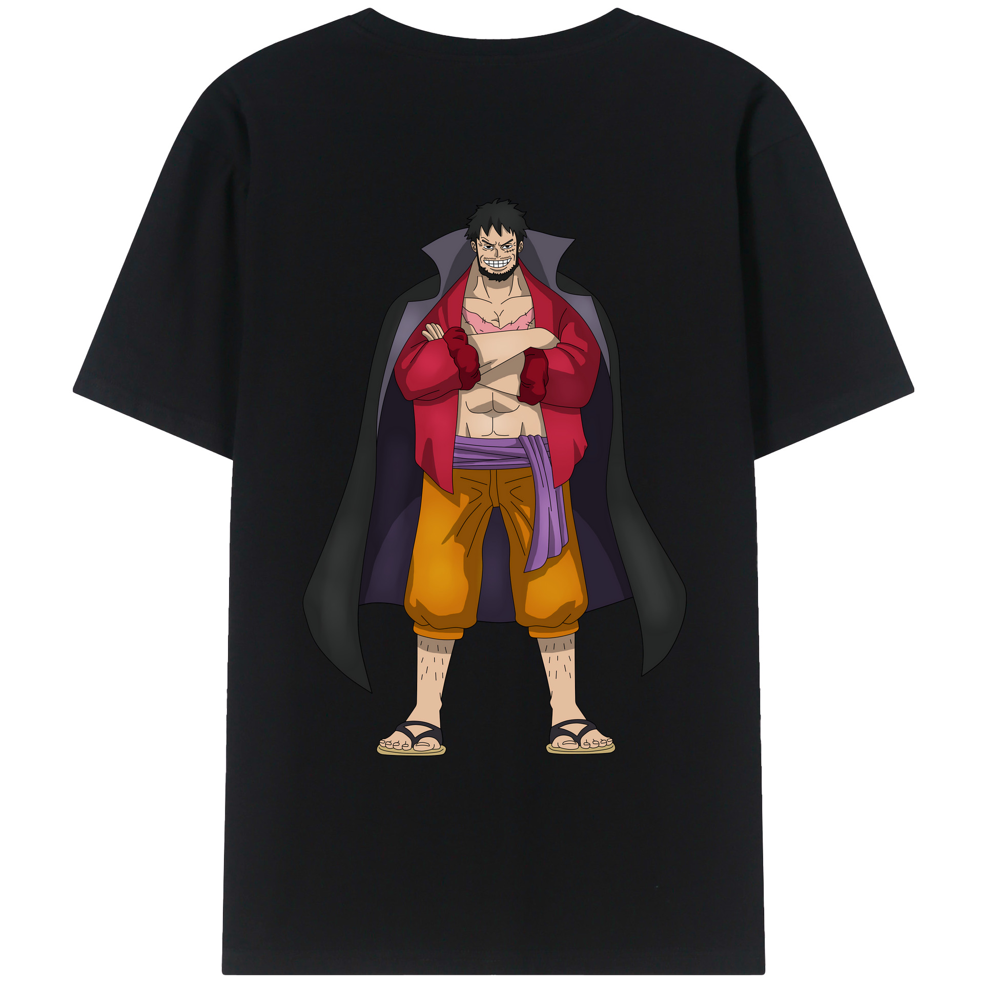 ワンピース モンキー・D・ルフィ ONE PIECE Monkey D. Luffy 綿100％ メンズ半袖Tシャツ（バックプリント） 通気性