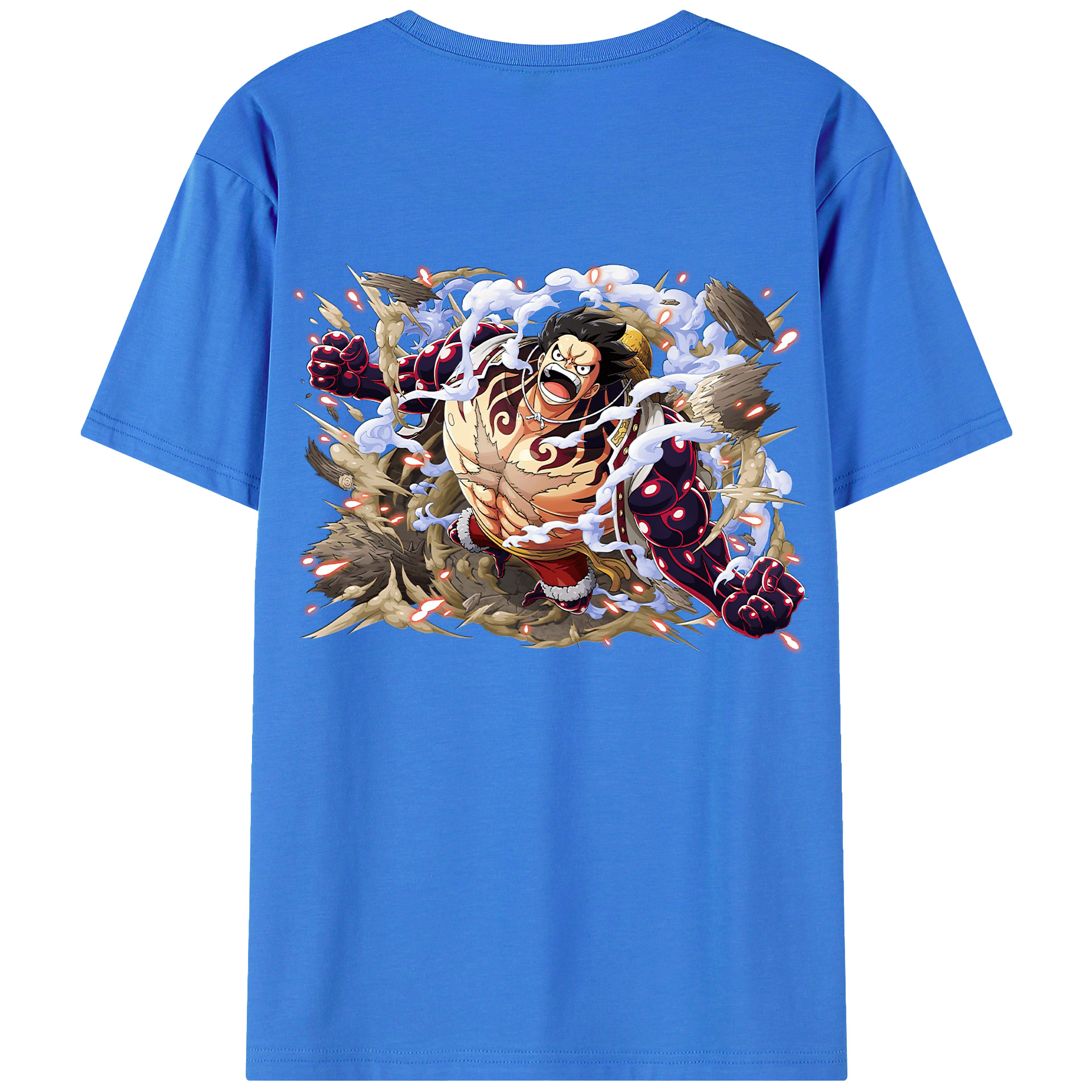 ワンピース モンキー・D・ルフィ ONE PIECE Monkey D. Luffy 綿100％ メンズ半袖Tシャツ（バックプリント） 通気性