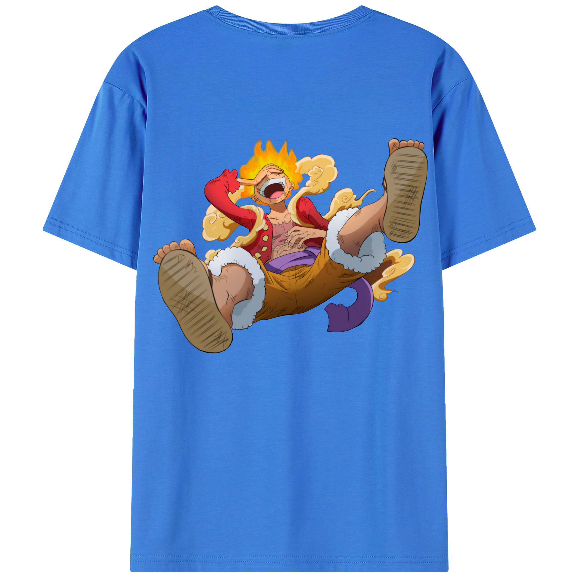 ワンピース モンキー・D・ルフィ ONE PIECE Monkey D. Luffy 綿100％ メンズ半袖Tシャツ（バックプリント） 通気性