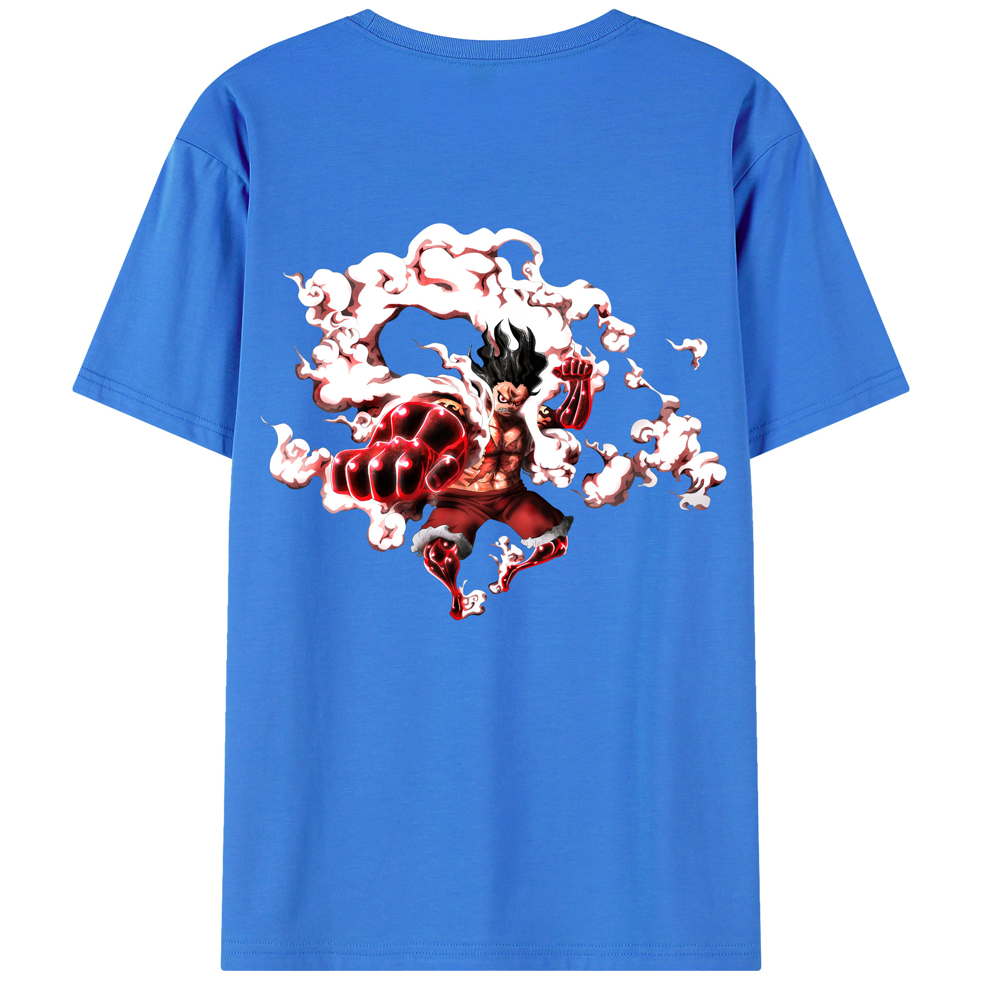 ワンピース モンキー・D・ルフィ ONE PIECE Monkey D. Luffy 綿100％ メンズ半袖Tシャツ（バックプリント） 通気性