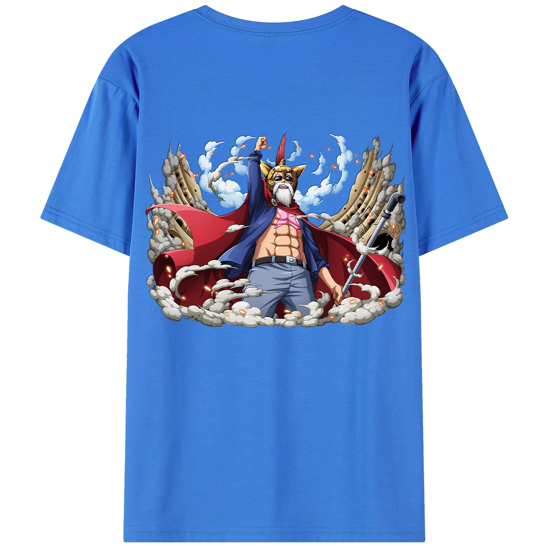 ワンピース モンキー・D・ルフィ ONE PIECE Monkey D. Luffy 綿100％ メンズ半袖Tシャツ（バックプリント） 通気性