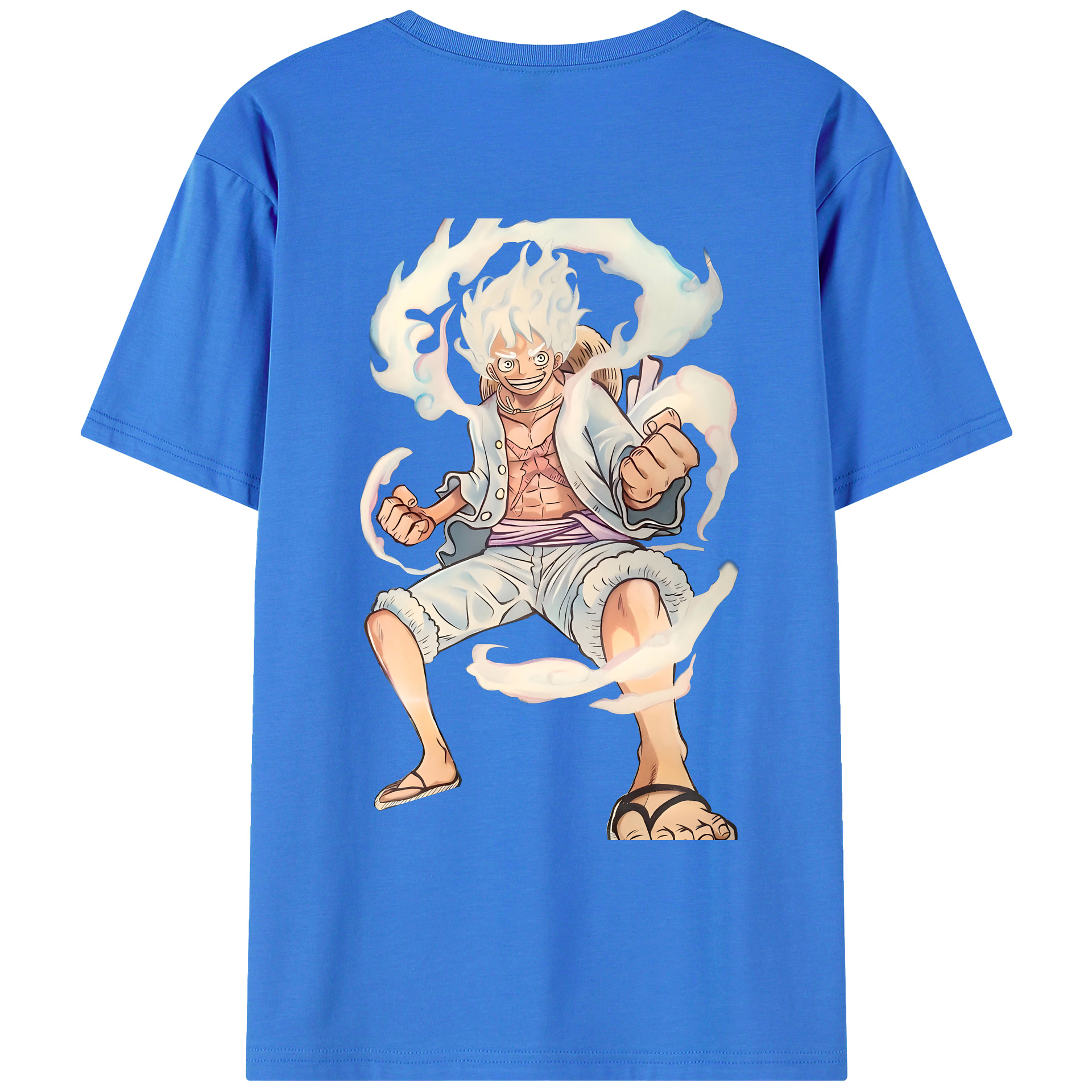 ワンピース モンキー・D・ルフィ ONE PIECE Monkey D. Luffy 綿100％ メンズ半袖Tシャツ（バックプリント） 通気性