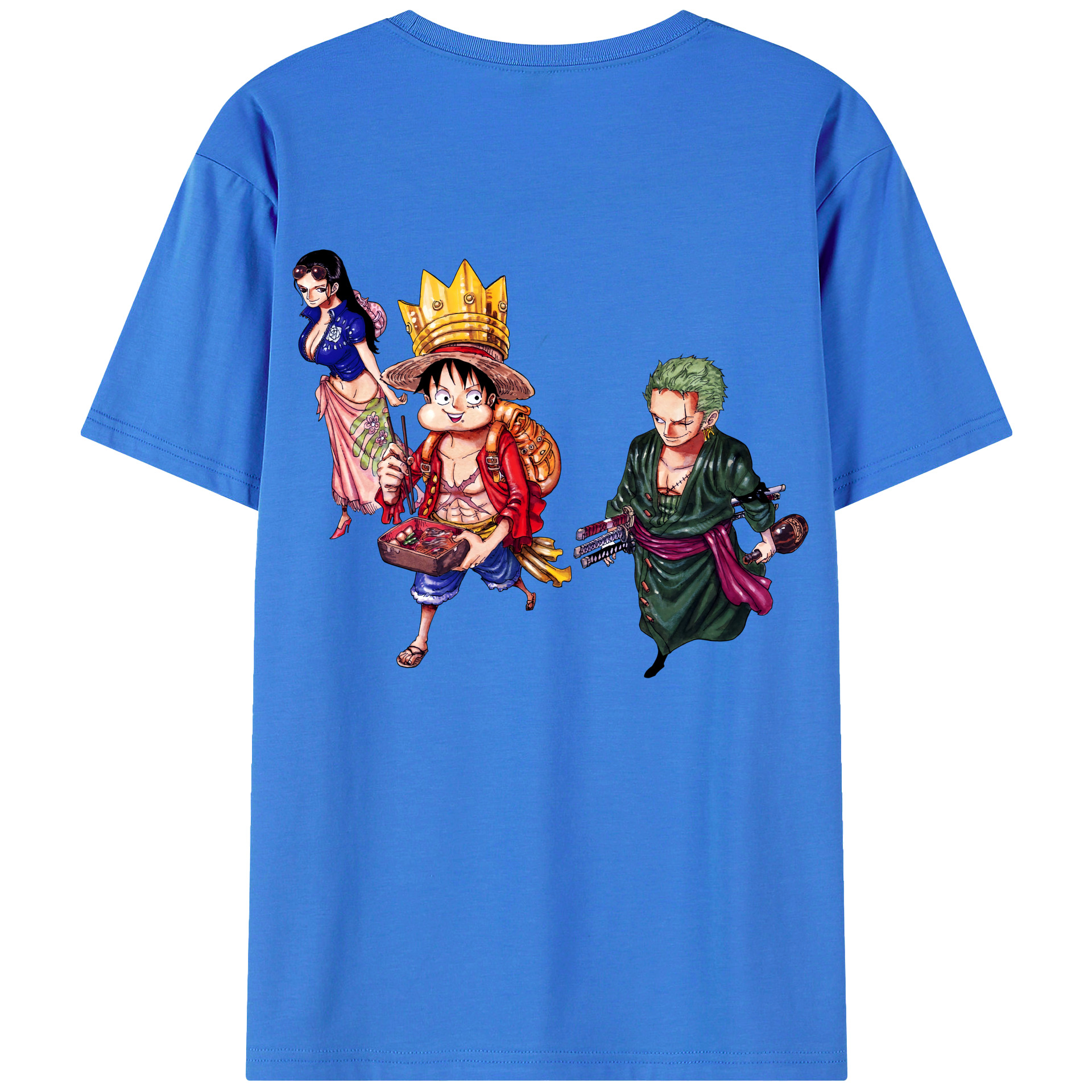 ワンピース モンキー・D・ルフィ ONE PIECE Monkey D. Luffy 綿100％ メンズ半袖Tシャツ（バックプリント） 通気性
