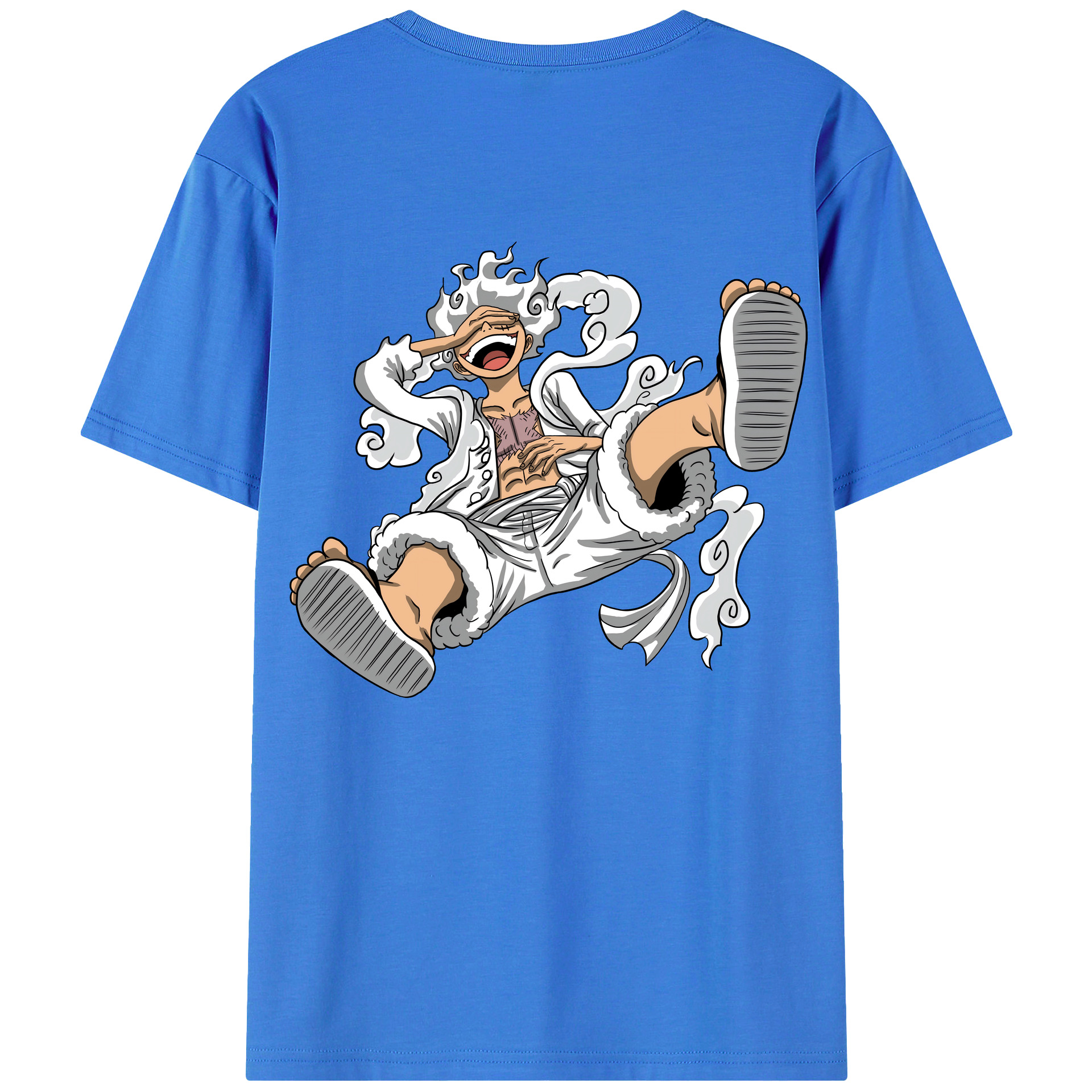 ワンピース モンキー・D・ルフィ ONE PIECE Monkey D. Luffy 綿100％ メンズ半袖Tシャツ（バックプリント） 通気性