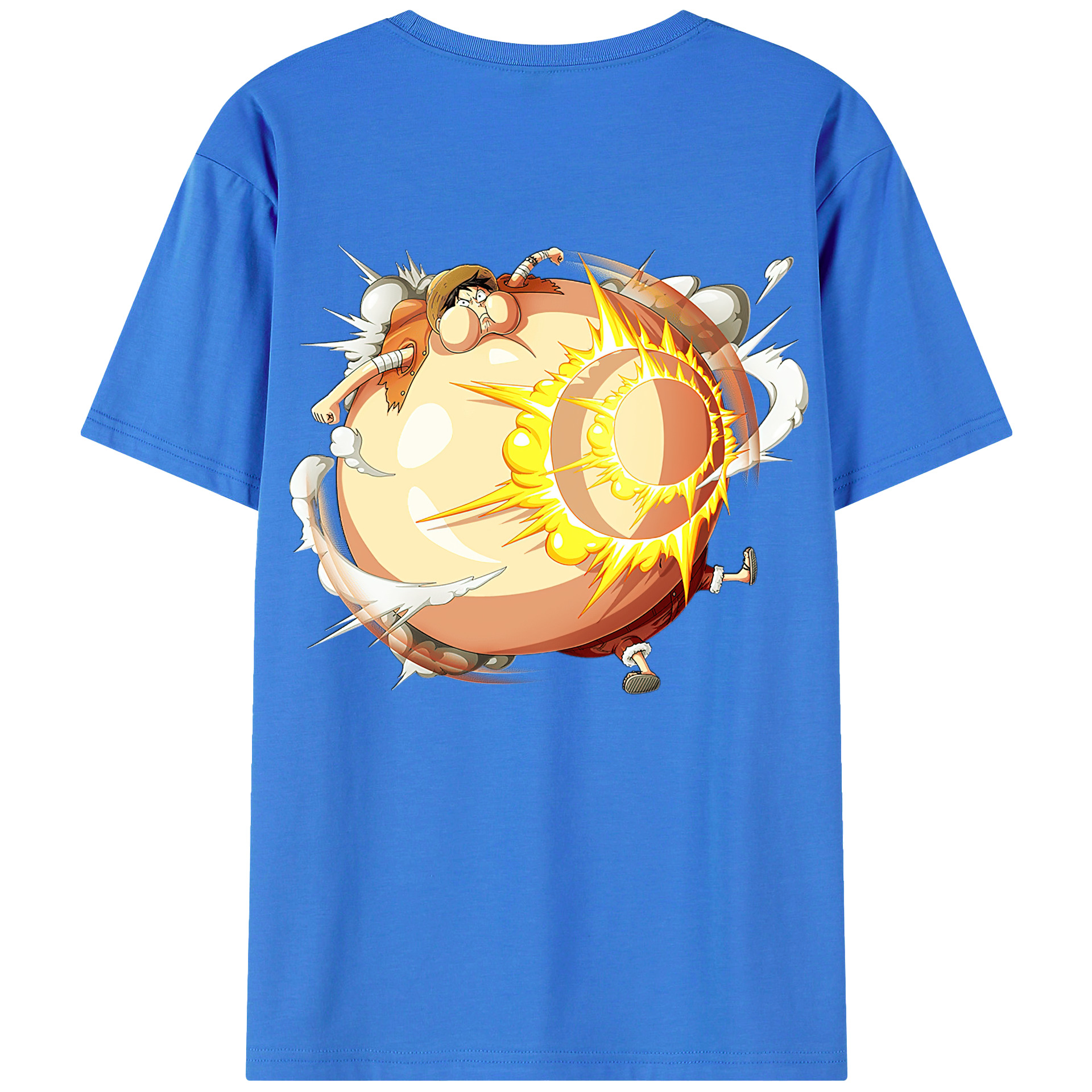 （画像用） ワンピース モンキー・D・ルフィ ONE PIECE Monkey D. Luffy 綿100％ メンズ半袖Tシャツ（バックプリント） 通気性