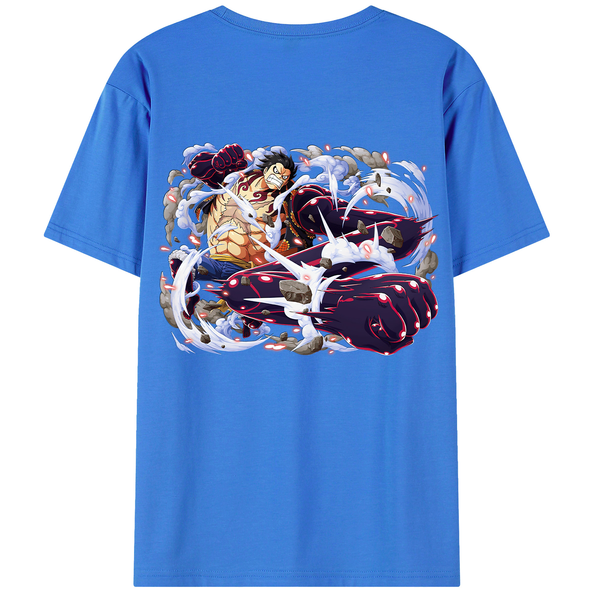 ワンピース モンキー・D・ルフィ ONE PIECE Monkey D. Luffy 綿100％ メンズ半袖Tシャツ（バックプリント） 通気性