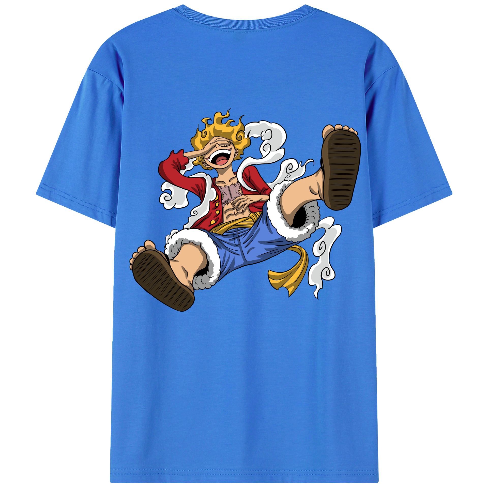 ワンピース モンキー・D・ルフィ ONE PIECE Monkey D. Luffy 綿100％ メンズ半袖Tシャツ（バックプリント） 通気性