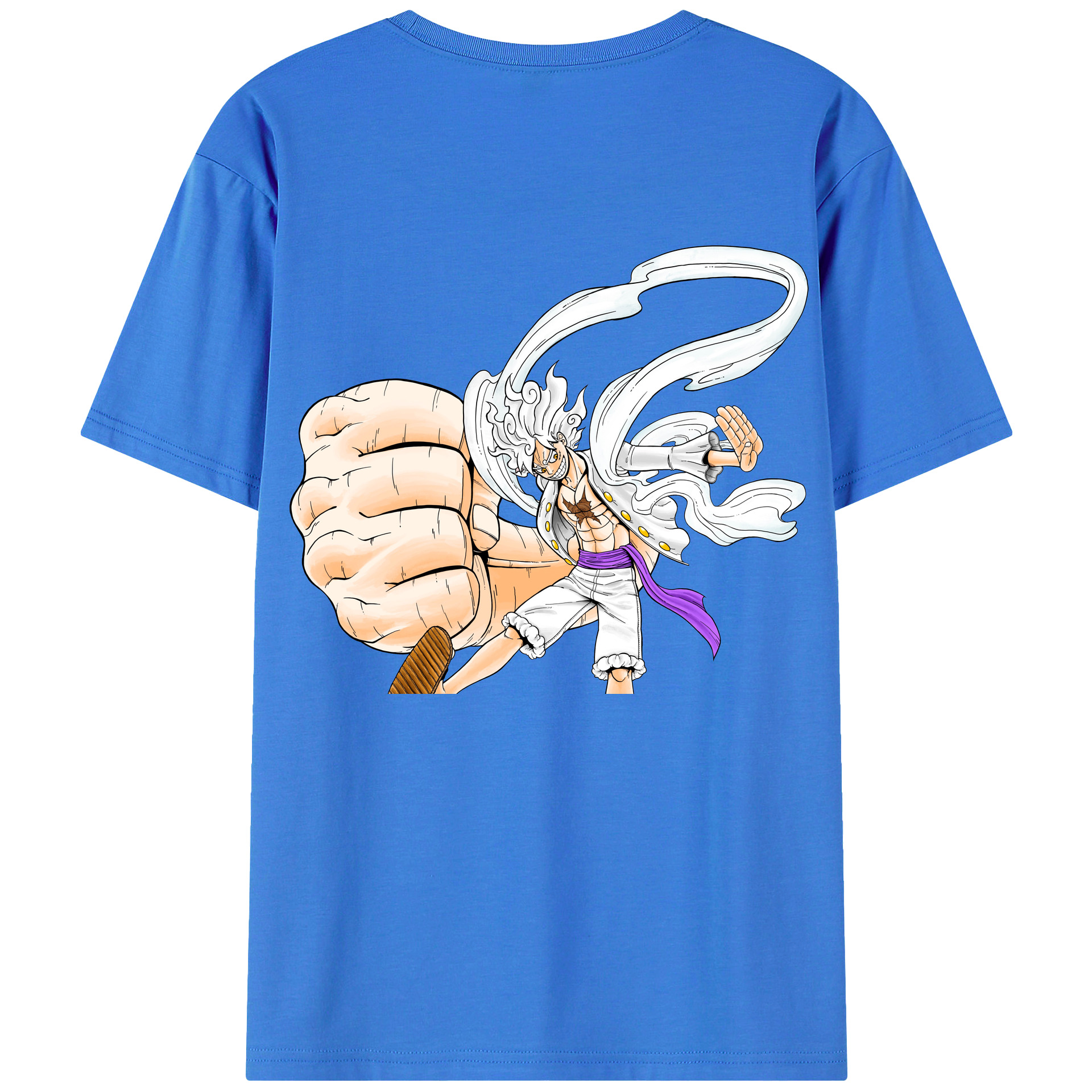 ワンピース モンキー・D・ルフィ ONE PIECE Monkey D. Luffy 綿100％ メンズ半袖Tシャツ（バックプリント） 通気性
