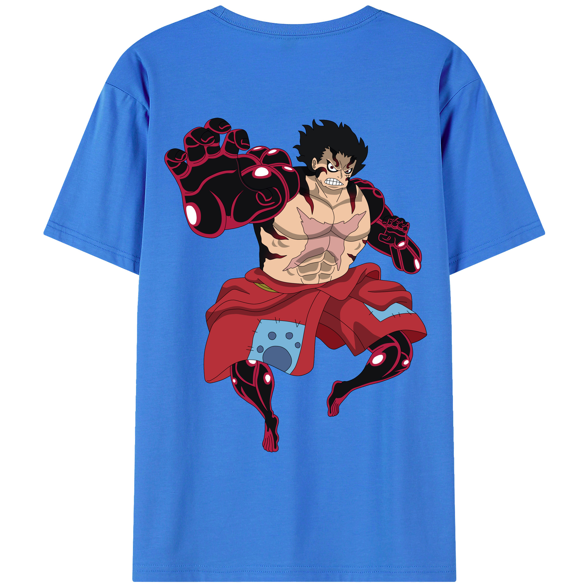 ワンピース モンキー・D・ルフィ ONE PIECE Monkey D. Luffy 綿100％ メンズ半袖Tシャツ（バックプリント） 通気性
