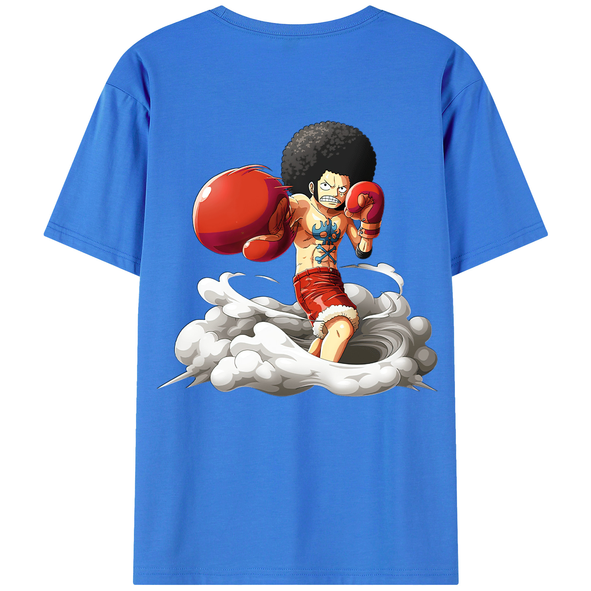 ワンピース モンキー・D・ルフィ ONE PIECE Monkey D. Luffy 綿100％ メンズ半袖Tシャツ（バックプリント） 通気性