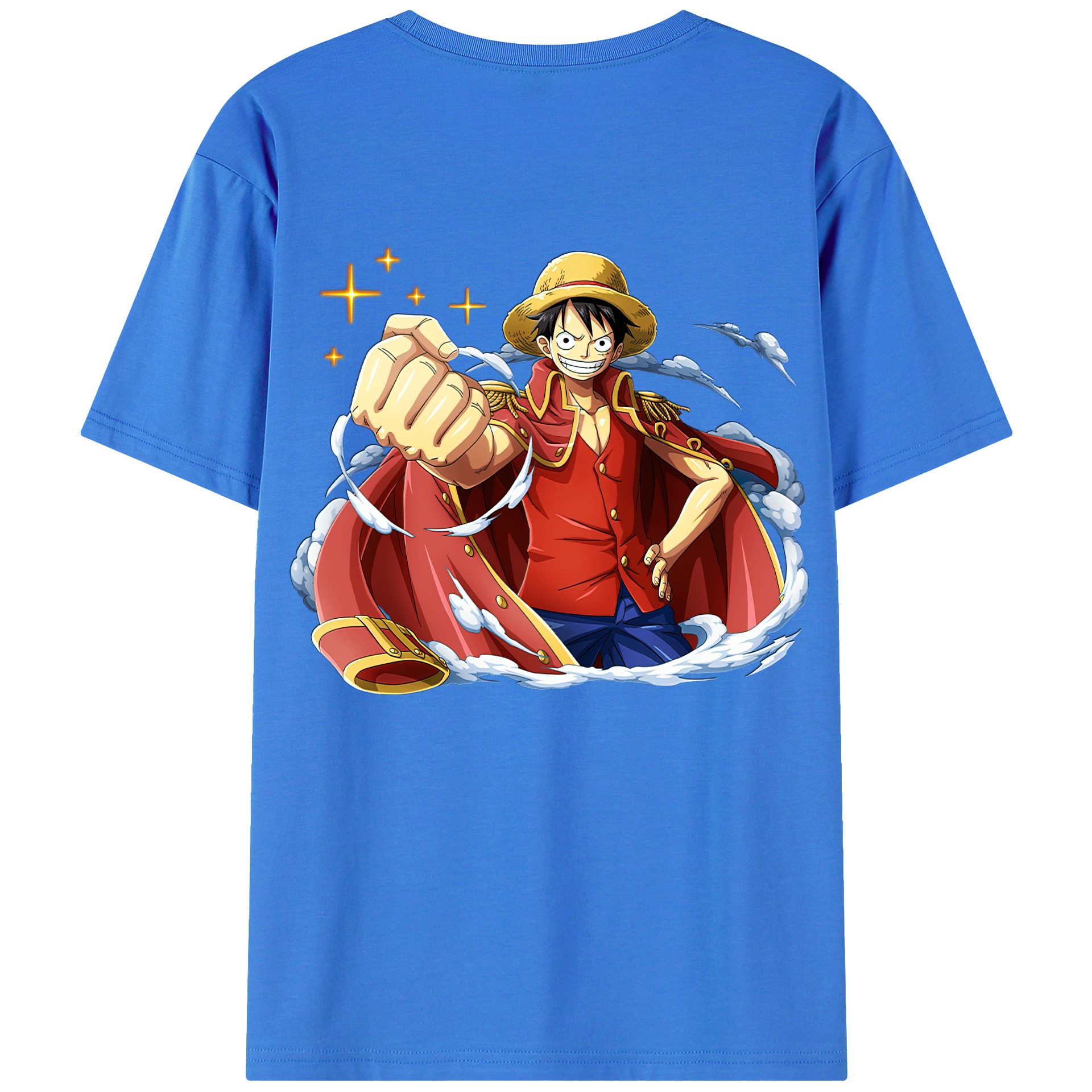 ワンピース モンキー・D・ルフィ ONE PIECE Monkey D. Luffy 綿100％ メンズ半袖Tシャツ（バックプリント） 通気性