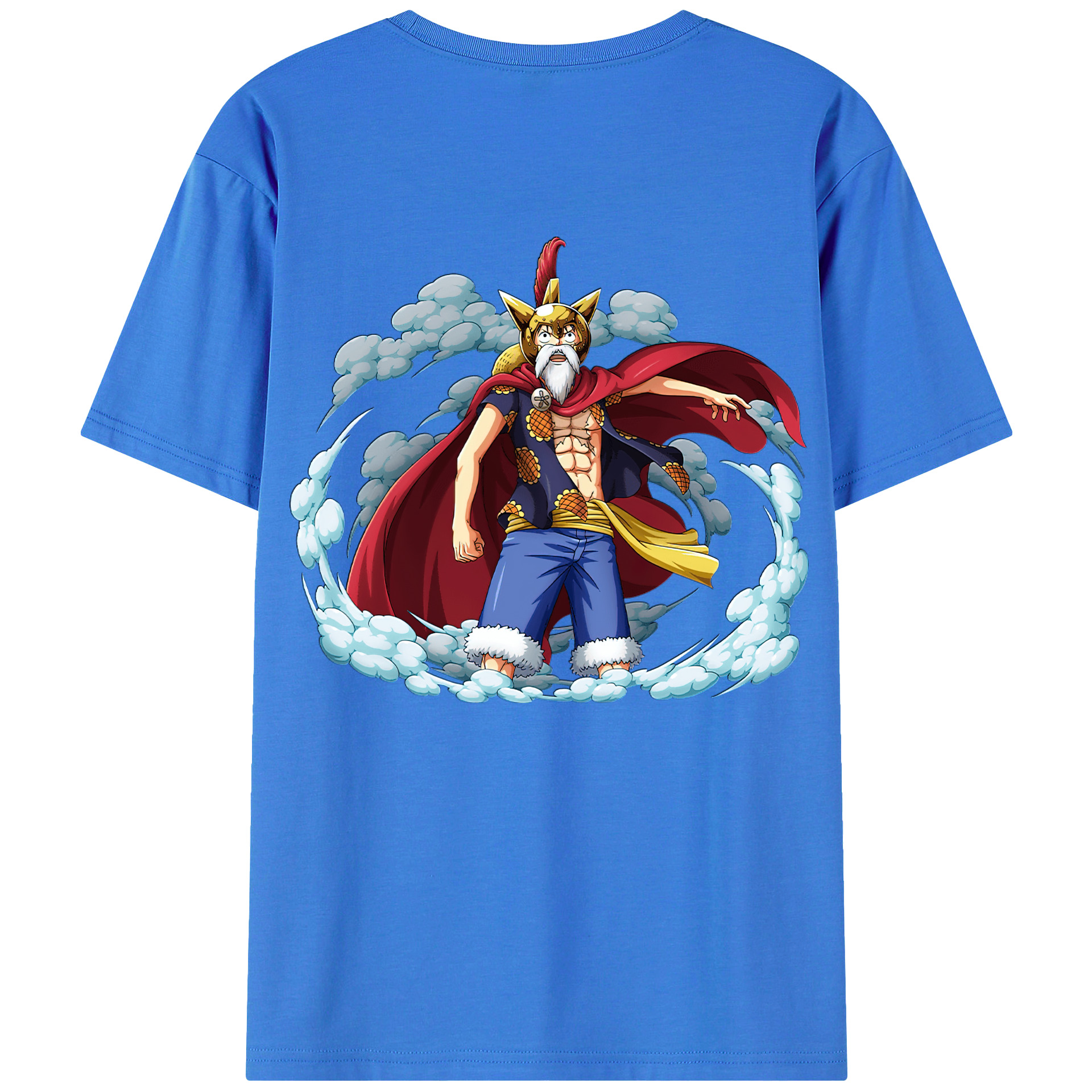 （画像用） ワンピース モンキー・D・ルフィ ONE PIECE Monkey D. Luffy 綿100％ メンズ半袖Tシャツ（バックプリント） 通気性