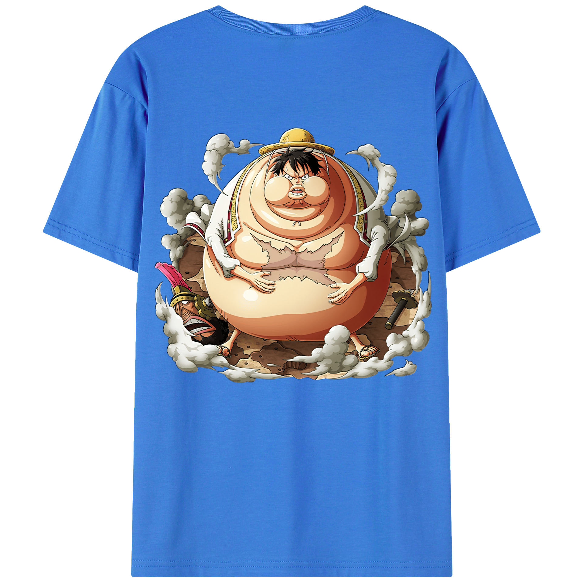 ワンピース モンキー・D・ルフィ ONE PIECE Monkey D. Luffy 綿100％ メンズ半袖Tシャツ（バックプリント） 通気性