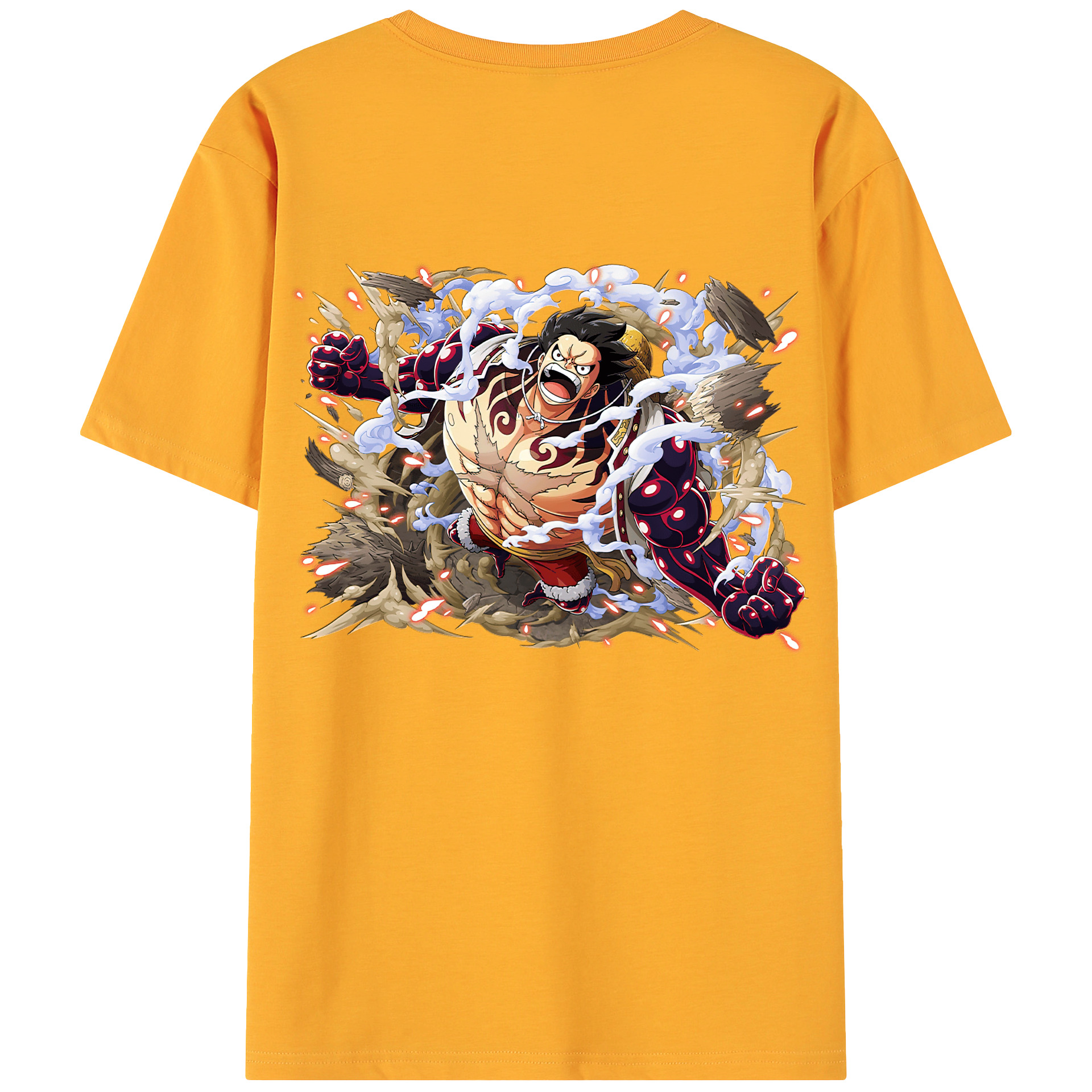ワンピース モンキー・D・ルフィ ONE PIECE Monkey D. Luffy 綿100％ メンズ半袖Tシャツ（バックプリント） 通気性