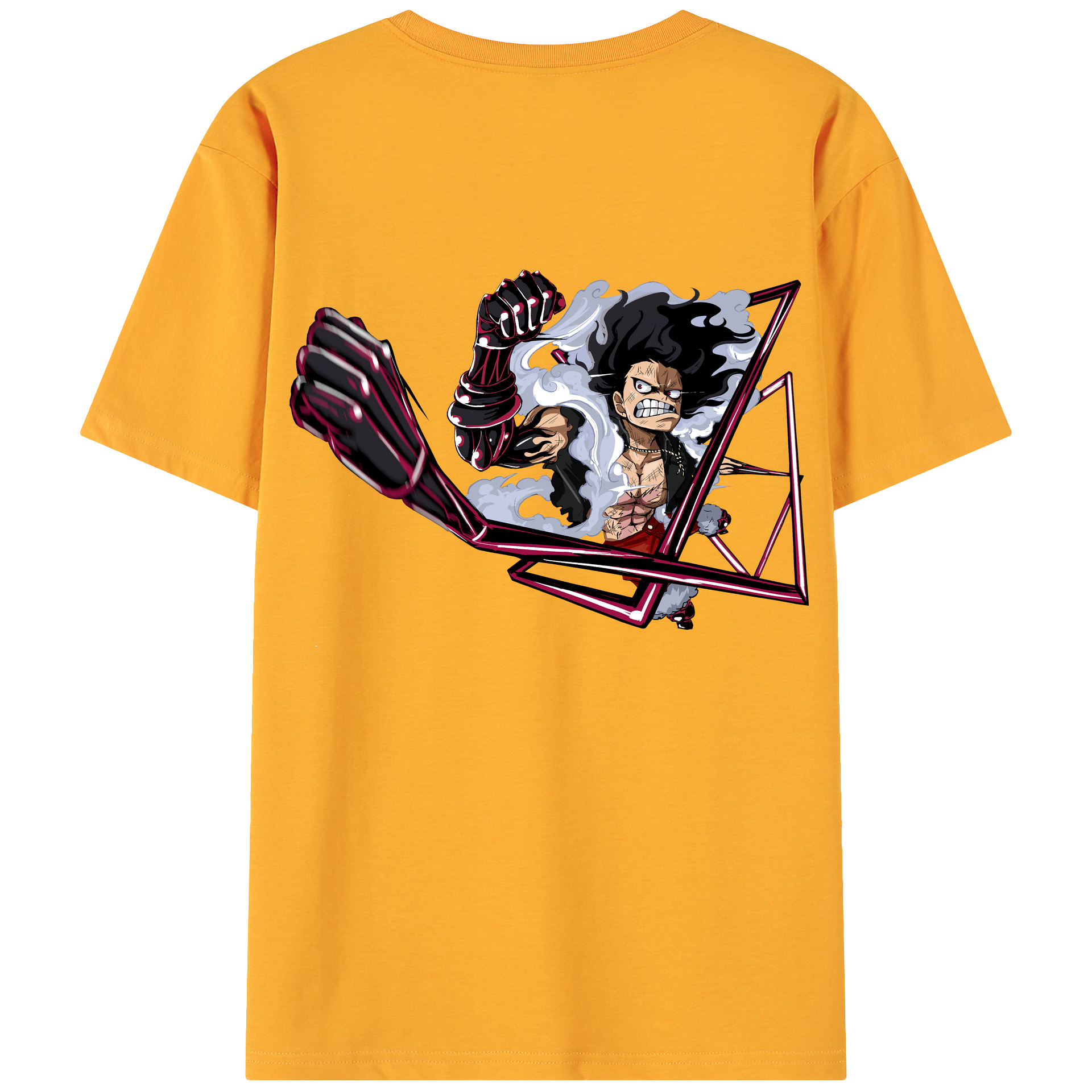 ワンピース モンキー・D・ルフィ ONE PIECE Monkey D. Luffy 綿100％ メンズ半袖Tシャツ（バックプリント） 通気性