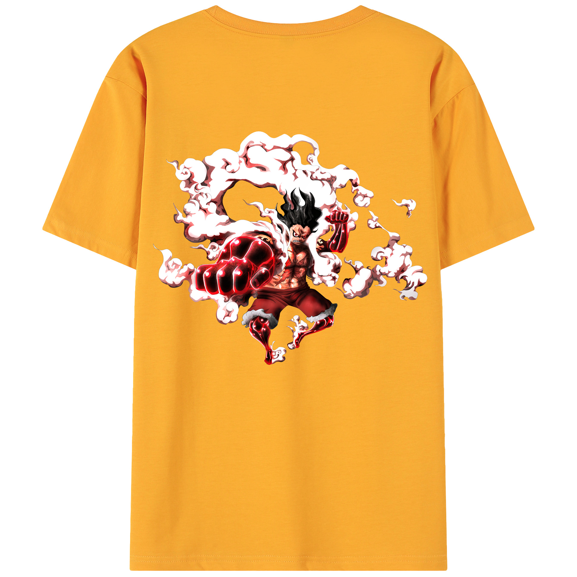 ワンピース モンキー・D・ルフィ ONE PIECE Monkey D. Luffy 綿100％ メンズ半袖Tシャツ（バックプリント） 通気性