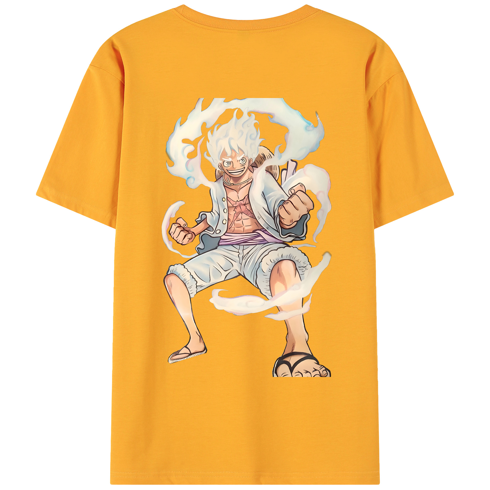 ワンピース モンキー・D・ルフィ ONE PIECE Monkey D. Luffy 綿100％ メンズ半袖Tシャツ（バックプリント） 通気性