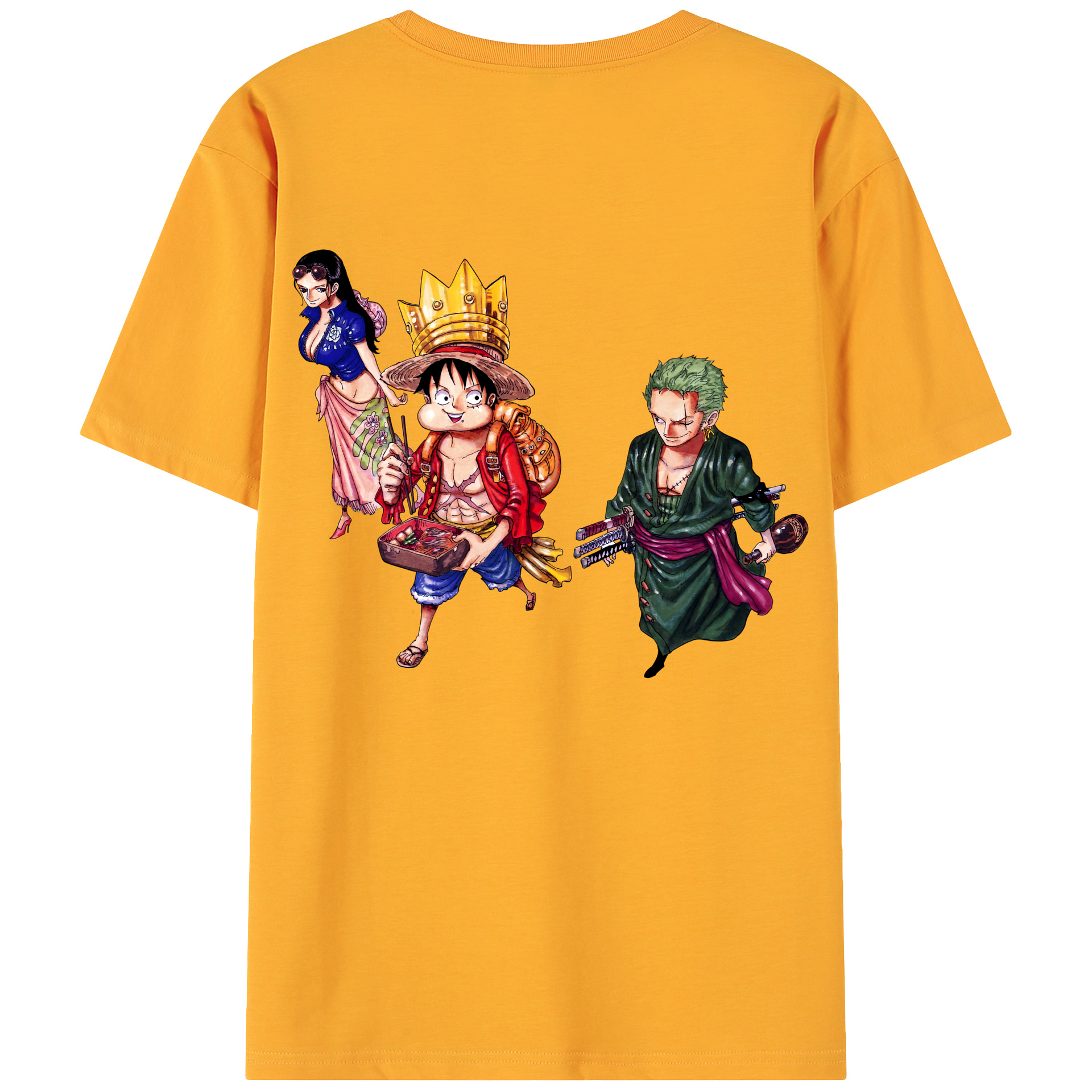 ワンピース モンキー・D・ルフィ ONE PIECE Monkey D. Luffy 綿100％ メンズ半袖Tシャツ（バックプリント） 通気性