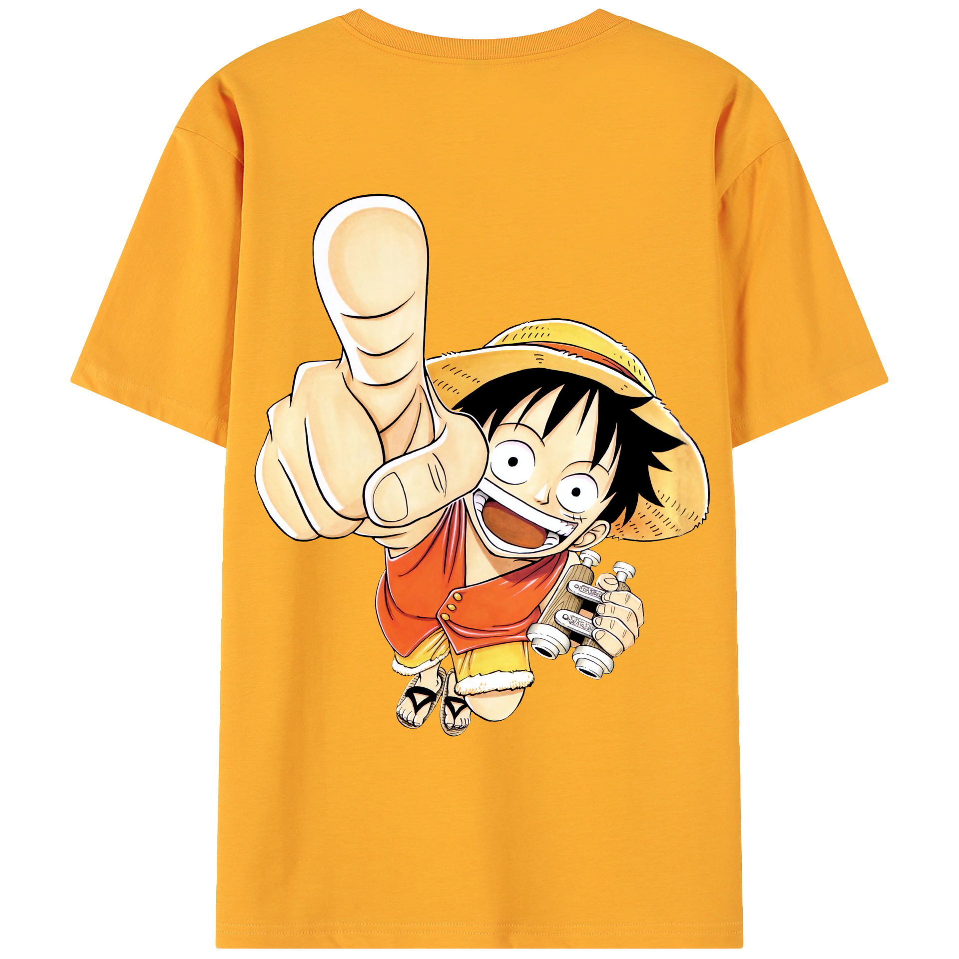 ワンピース モンキー・D・ルフィ ONE PIECE Monkey D. Luffy 綿100％ メンズ半袖Tシャツ（バックプリント） 通気性