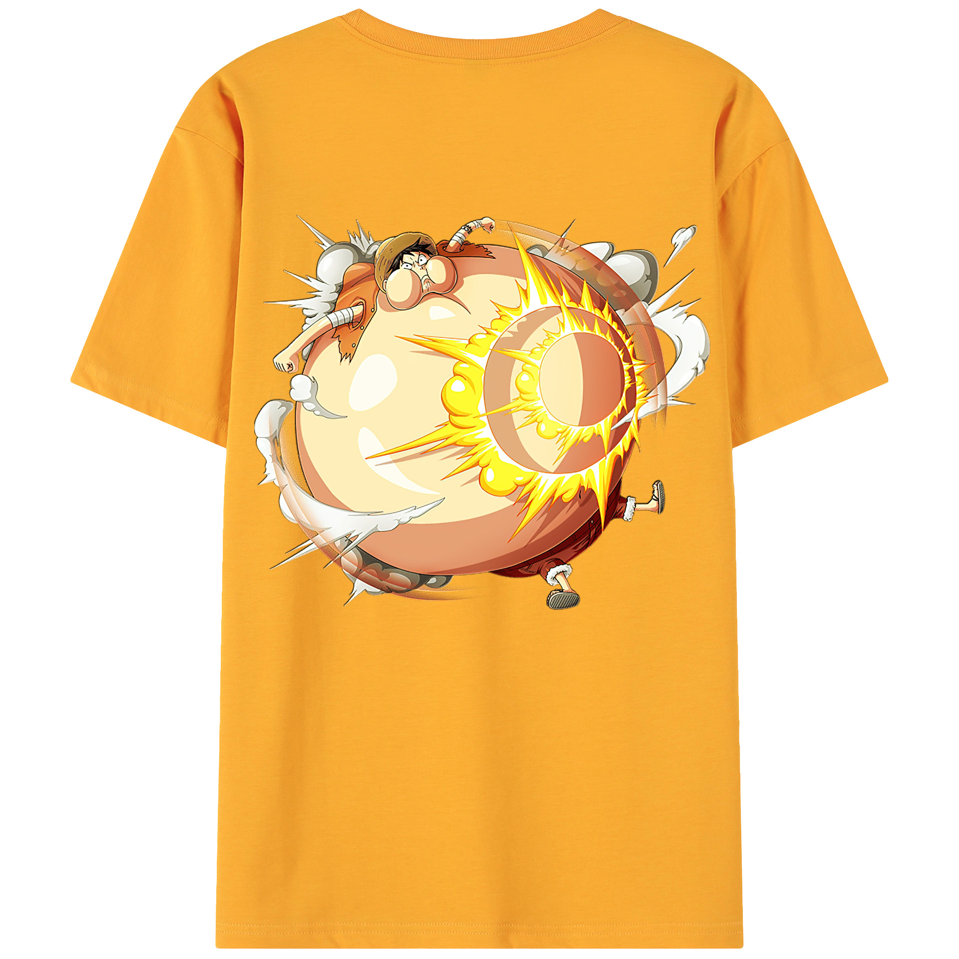 （画像用） ワンピース モンキー・D・ルフィ ONE PIECE Monkey D. Luffy 綿100％ メンズ半袖Tシャツ（バックプリント） 通気性