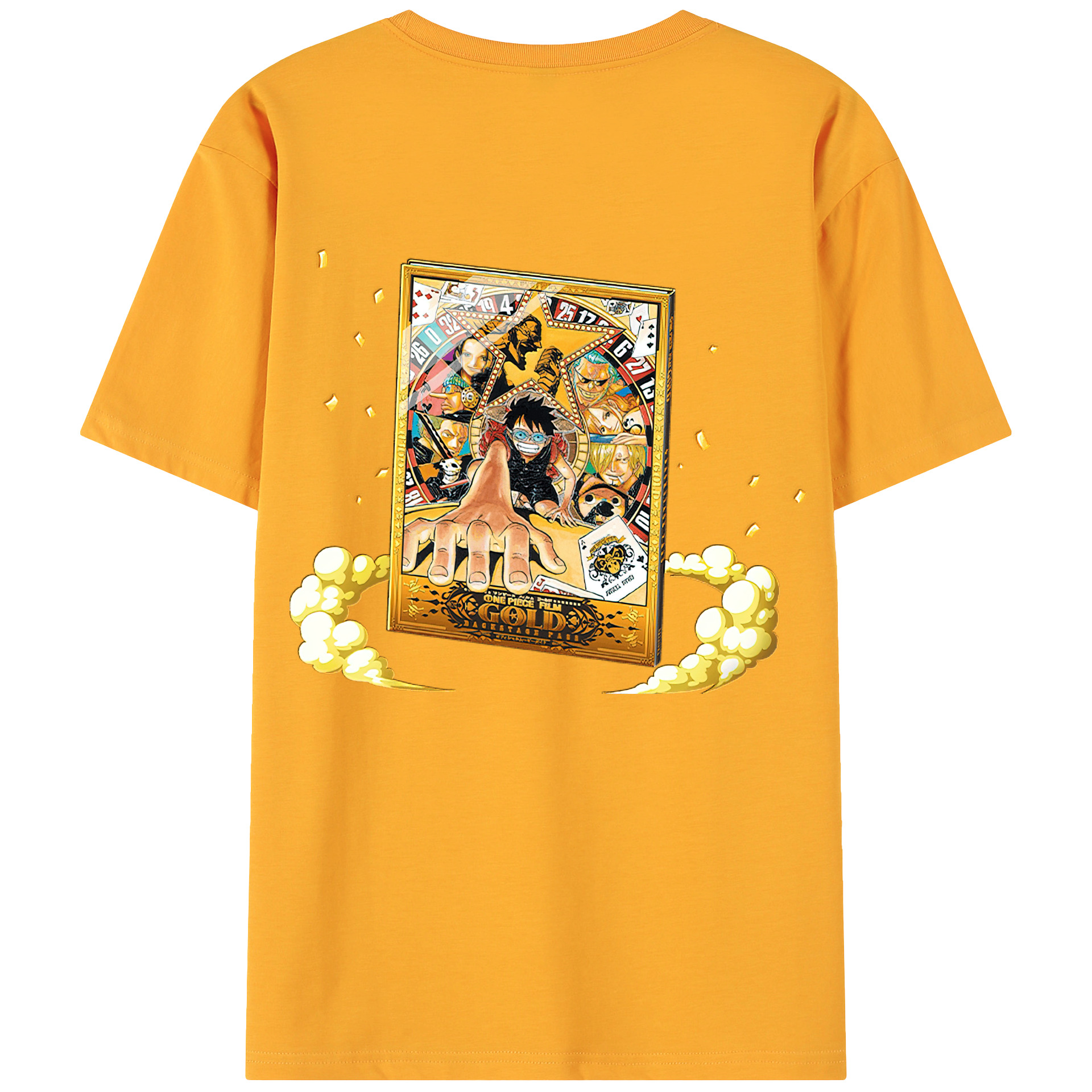 ワンピース モンキー・D・ルフィ ONE PIECE Monkey D. Luffy 綿100％ メンズ半袖Tシャツ（バックプリント） 通気性