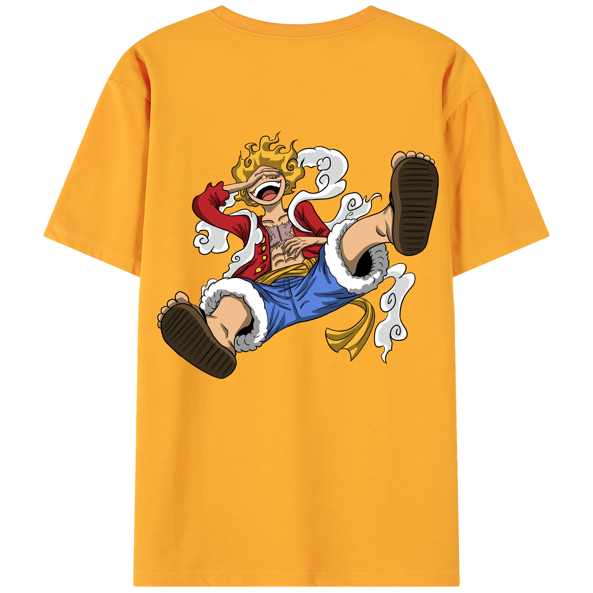 ワンピース モンキー・D・ルフィ ONE PIECE Monkey D. Luffy 綿100％ メンズ半袖Tシャツ（バックプリント） 通気性