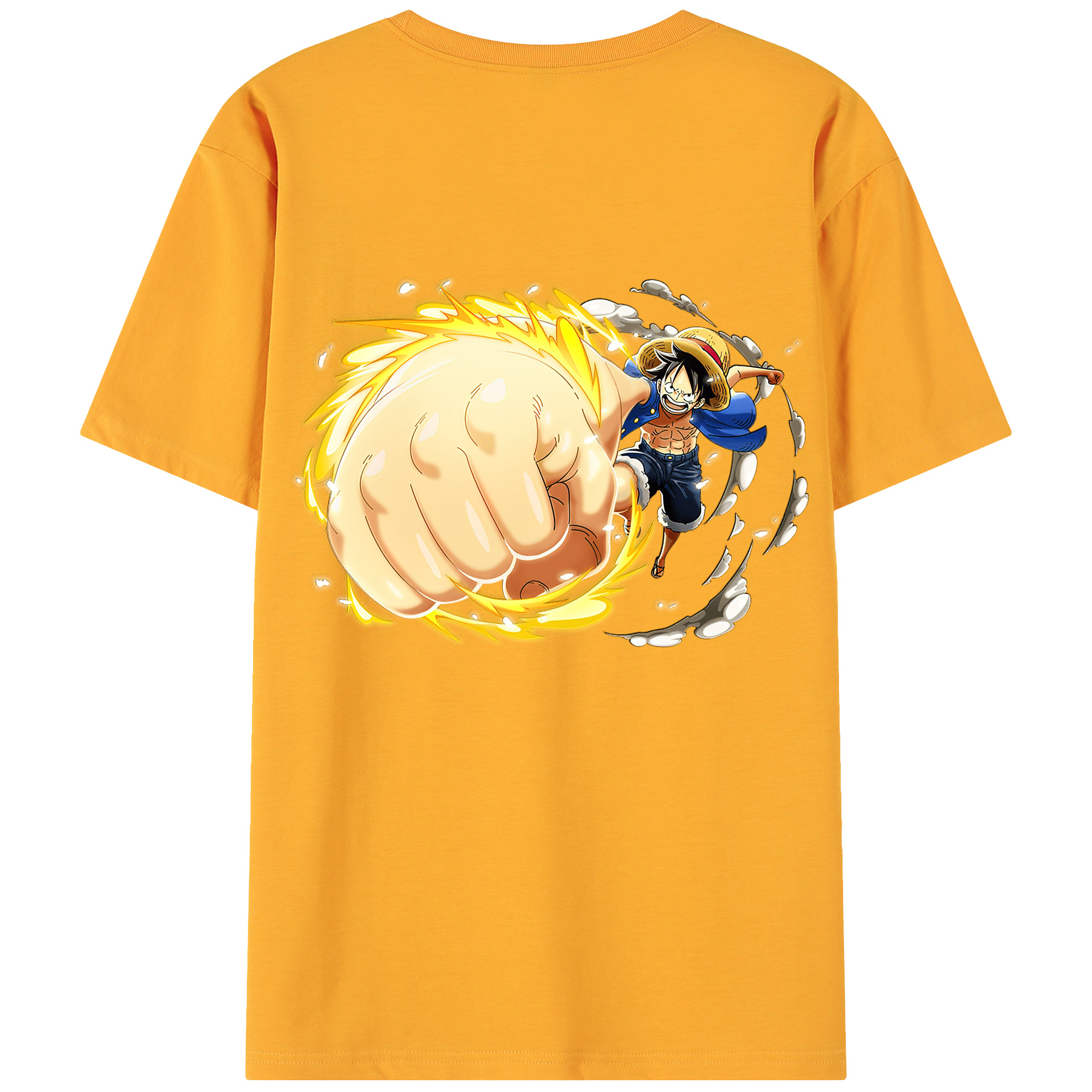 （画像用） ワンピース モンキー・D・ルフィ ONE PIECE Monkey D. Luffy 綿100％ メンズ半袖Tシャツ（バックプリント） 通気性