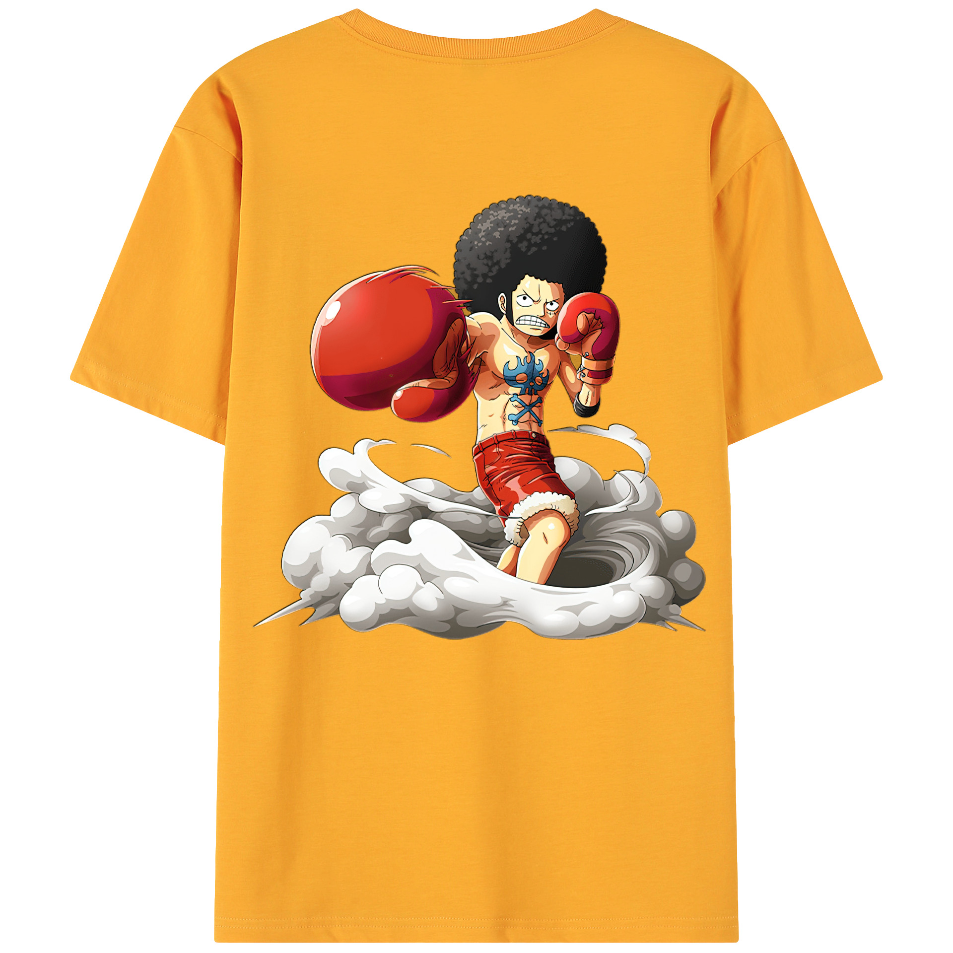 ワンピース モンキー・D・ルフィ ONE PIECE Monkey D. Luffy 綿100％ メンズ半袖Tシャツ（バックプリント） 通気性