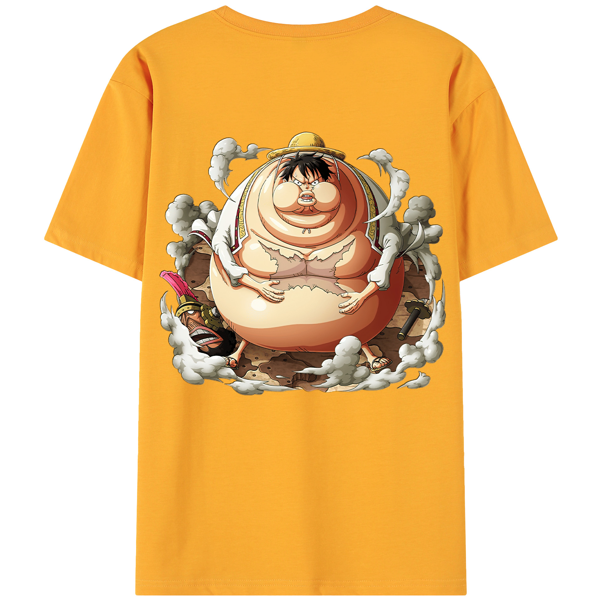 ワンピース モンキー・D・ルフィ ONE PIECE Monkey D. Luffy 綿100％ メンズ半袖Tシャツ（バックプリント） 通気性