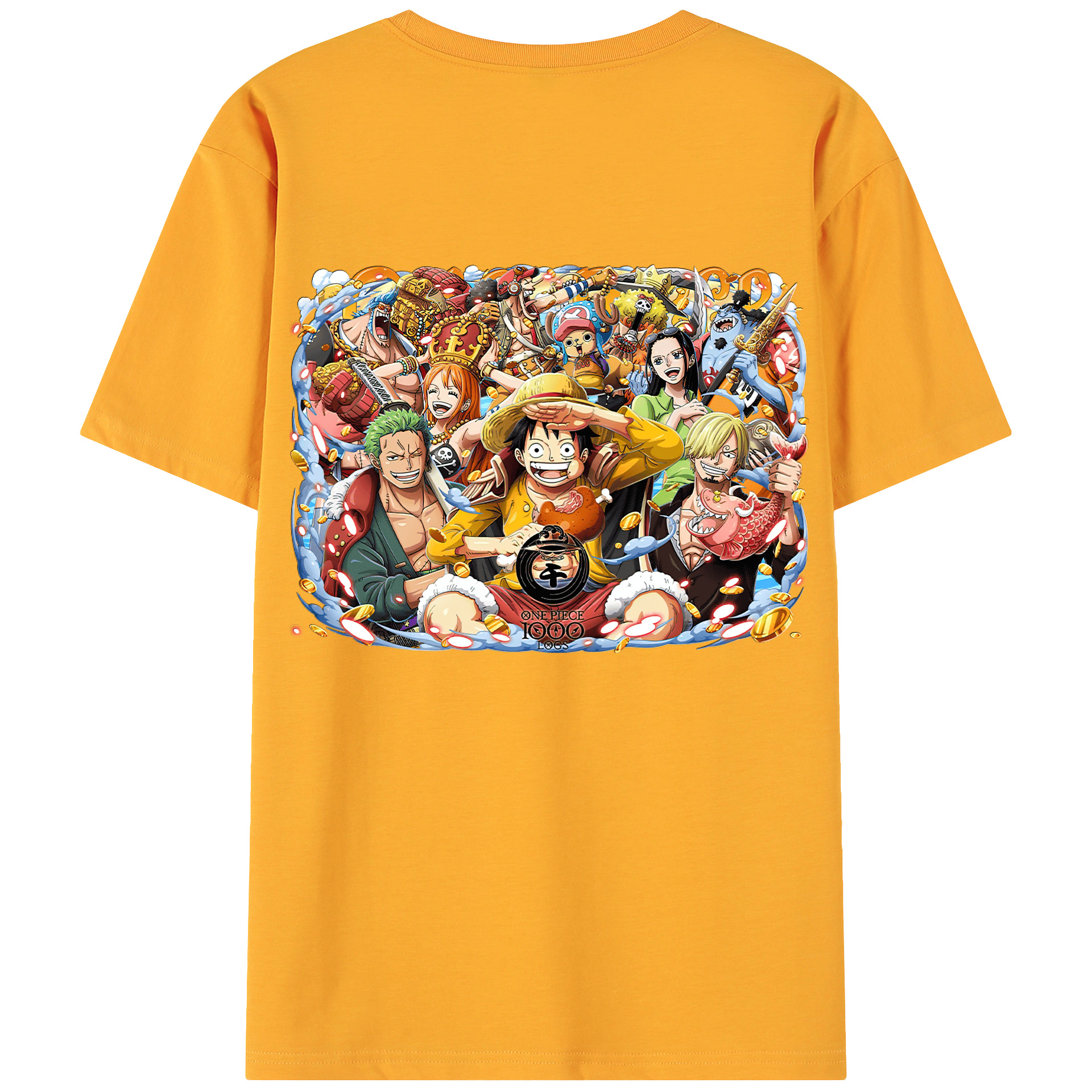 ワンピース モンキー・D・ルフィ ONE PIECE Monkey D. Luffy 綿100％ メンズ半袖Tシャツ（バックプリント） 通気性