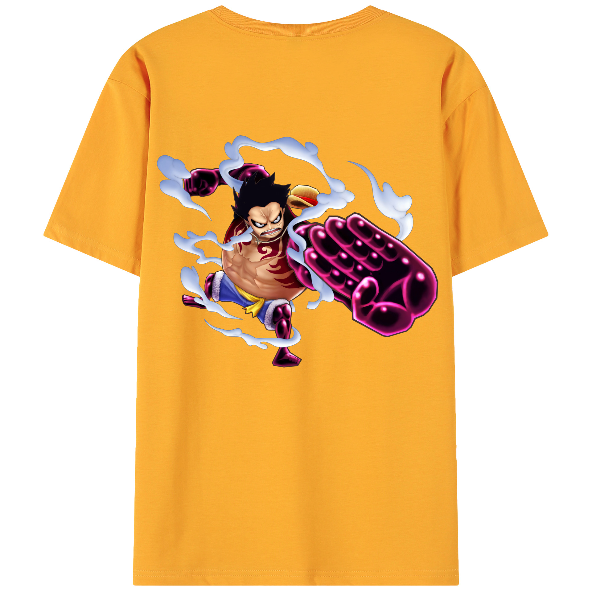 ワンピース モンキー・D・ルフィ ONE PIECE Monkey D. Luffy 綿100％ メンズ半袖Tシャツ（バックプリント） 通気性