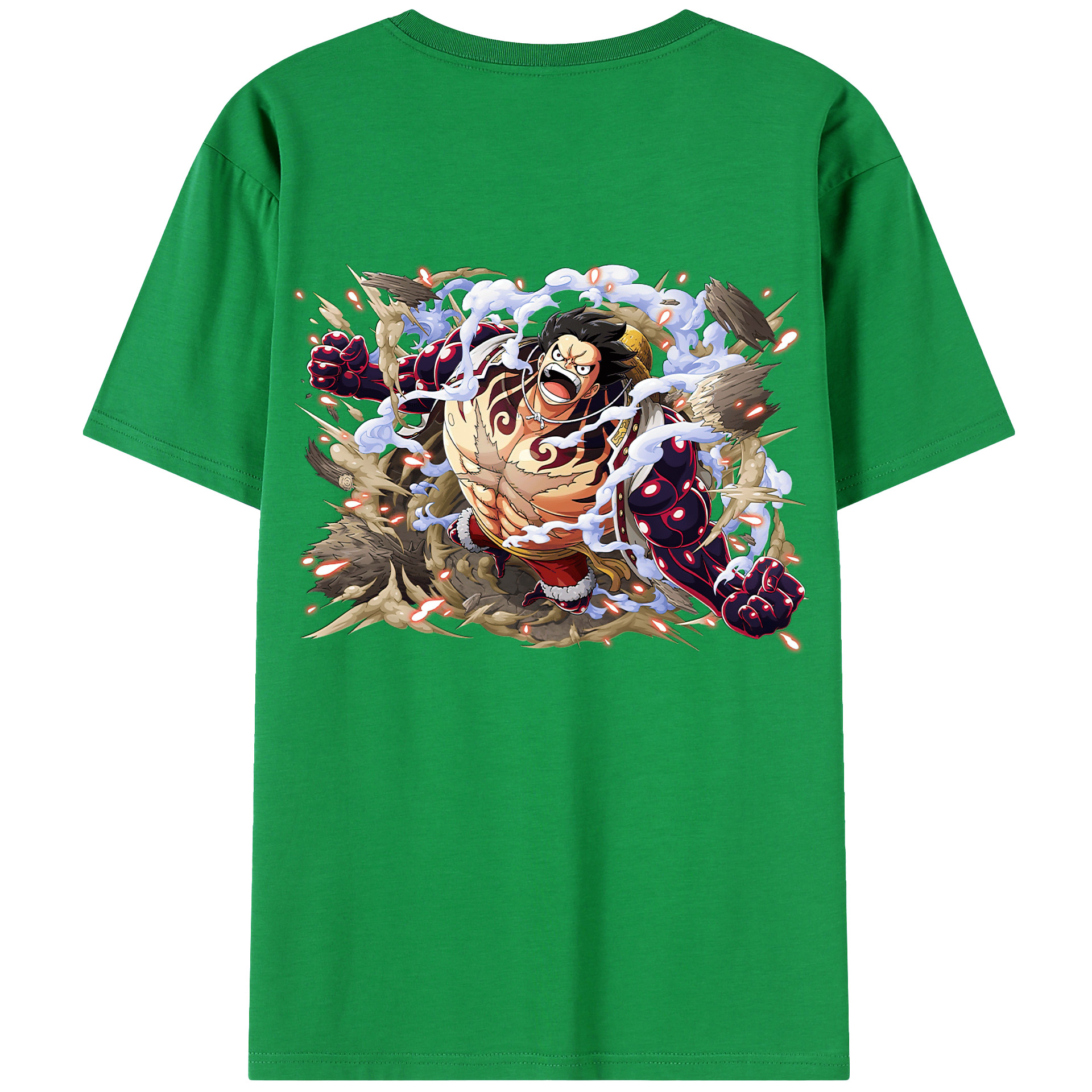ワンピース モンキー・D・ルフィ ONE PIECE Monkey D. Luffy 綿100％ メンズ半袖Tシャツ（バックプリント） 通気性