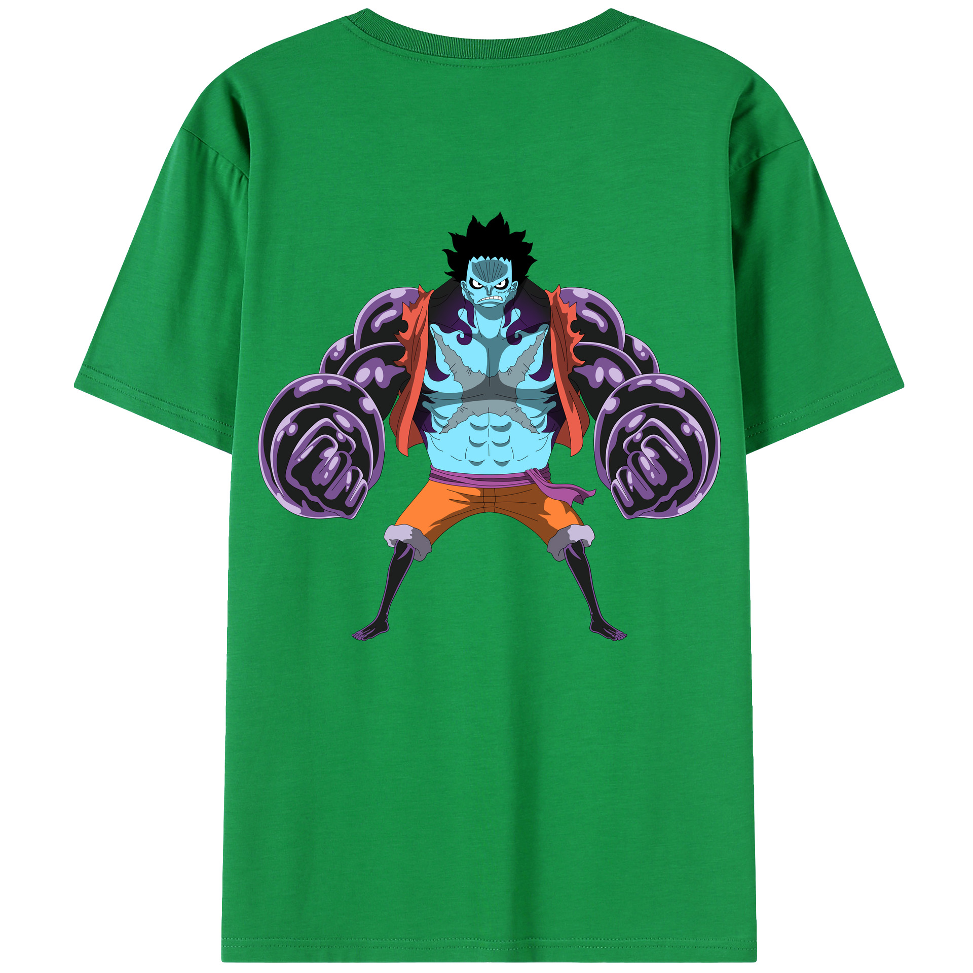 ワンピース モンキー・D・ルフィ ONE PIECE Monkey D. Luffy 綿100％ メンズ半袖Tシャツ（バックプリント） 通気性