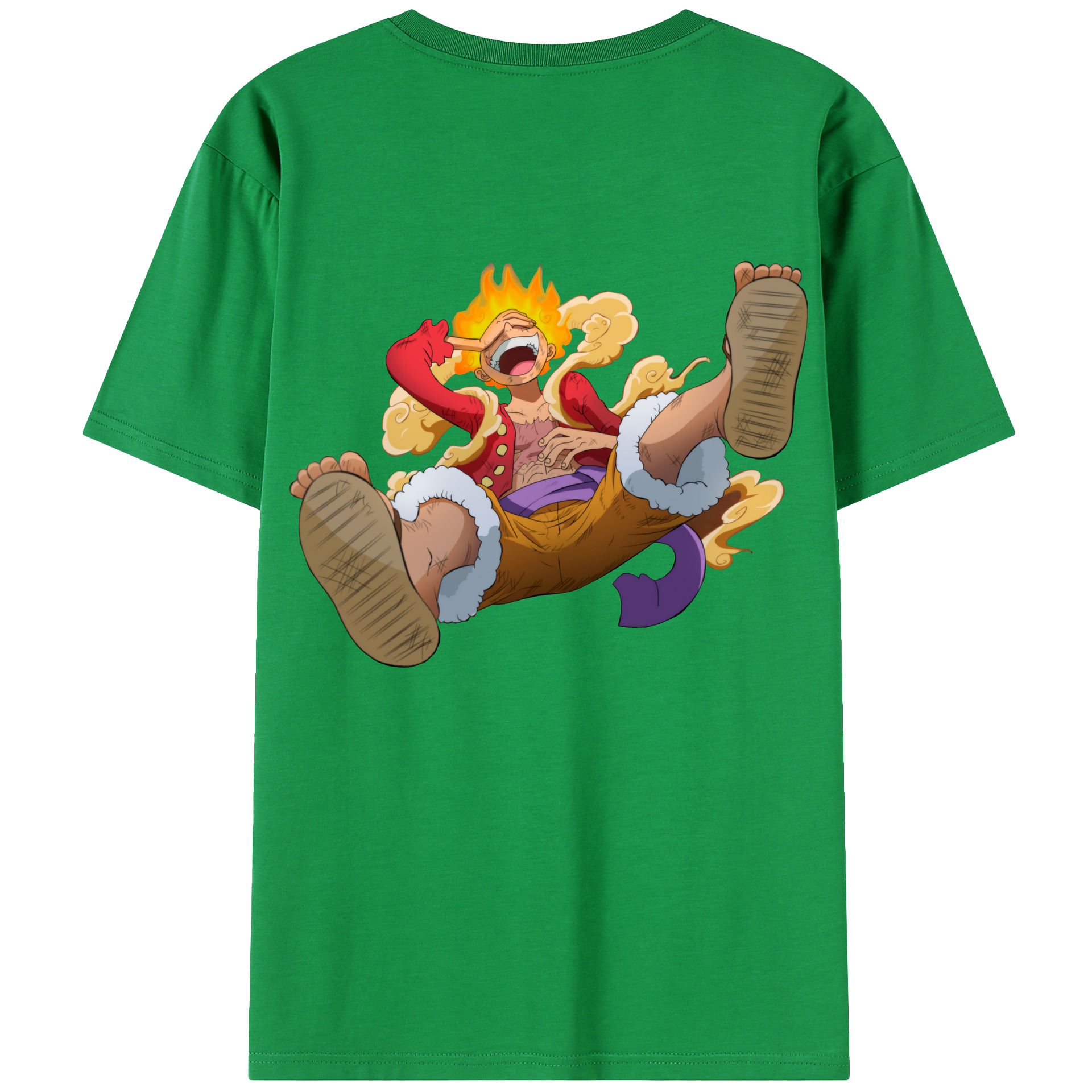 ワンピース モンキー・D・ルフィ ONE PIECE Monkey D. Luffy 綿100％ メンズ半袖Tシャツ（バックプリント） 通気性
