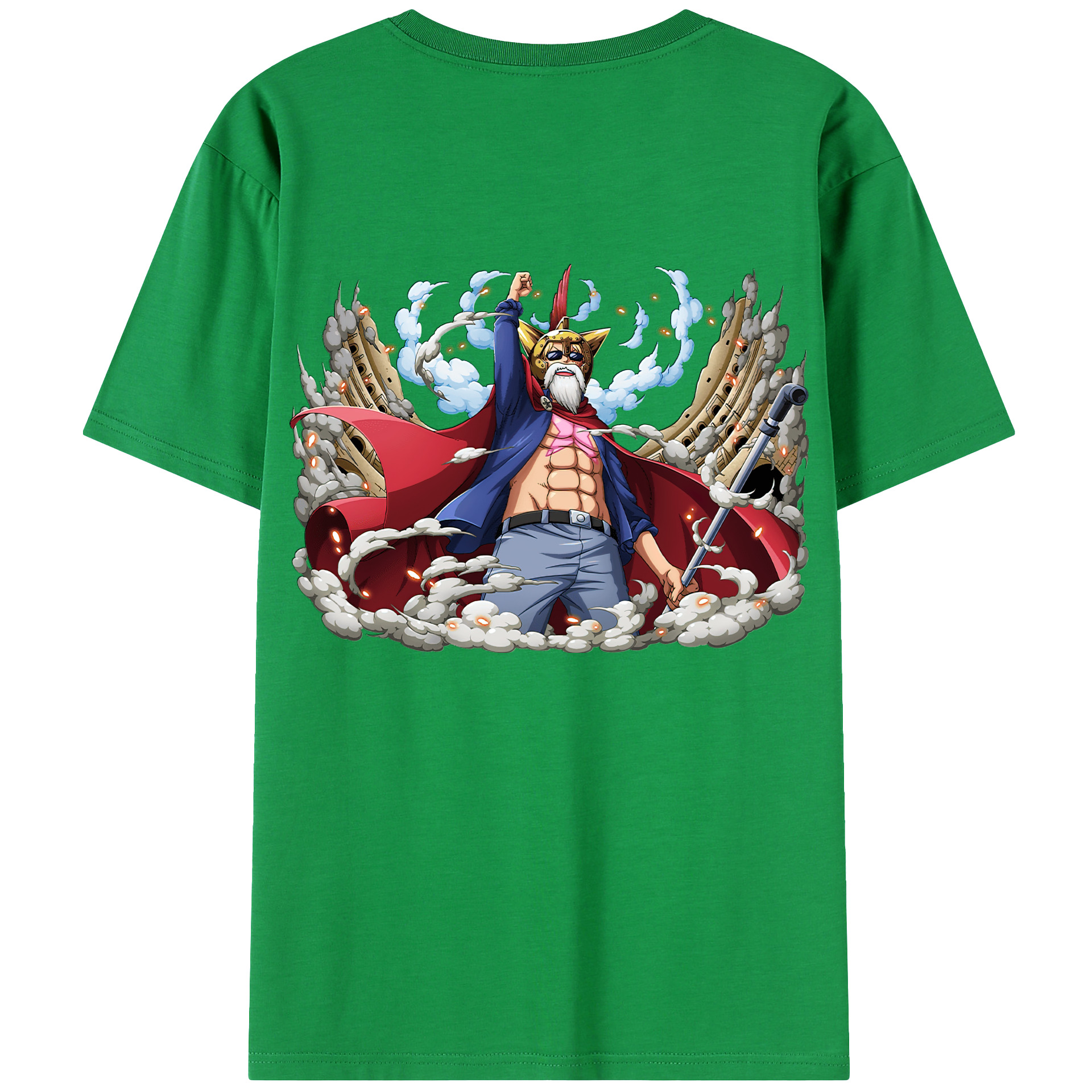 ワンピース モンキー・D・ルフィ ONE PIECE Monkey D. Luffy 綿100％ メンズ半袖Tシャツ（バックプリント） 通気性