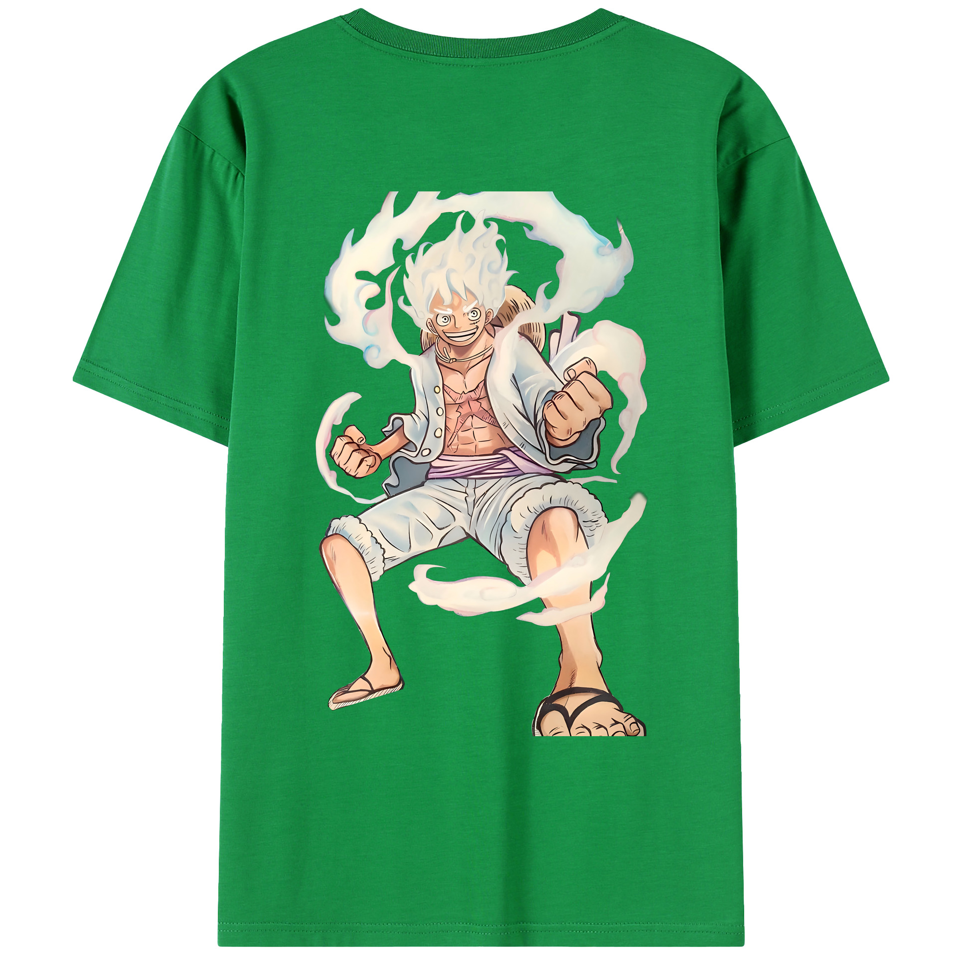 ワンピース モンキー・D・ルフィ ONE PIECE Monkey D. Luffy 綿100％ メンズ半袖Tシャツ（バックプリント） 通気性