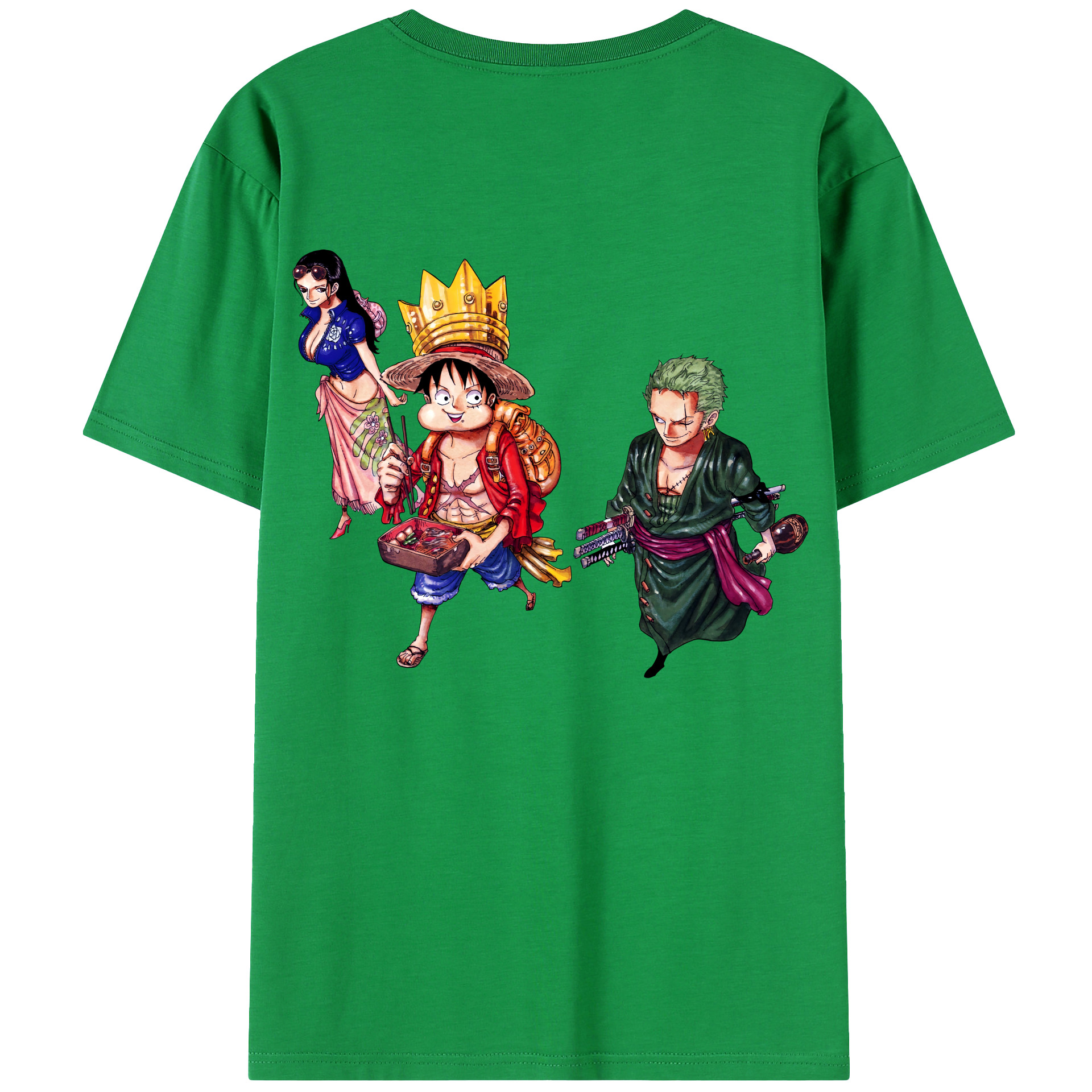 ワンピース モンキー・D・ルフィ ONE PIECE Monkey D. Luffy 綿100％ メンズ半袖Tシャツ（バックプリント） 通気性