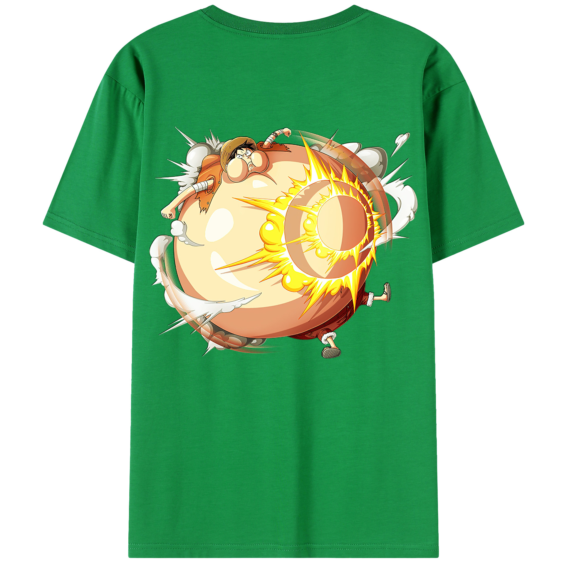 （画像用） ワンピース モンキー・D・ルフィ ONE PIECE Monkey D. Luffy 綿100％ メンズ半袖Tシャツ（バックプリント） 通気性