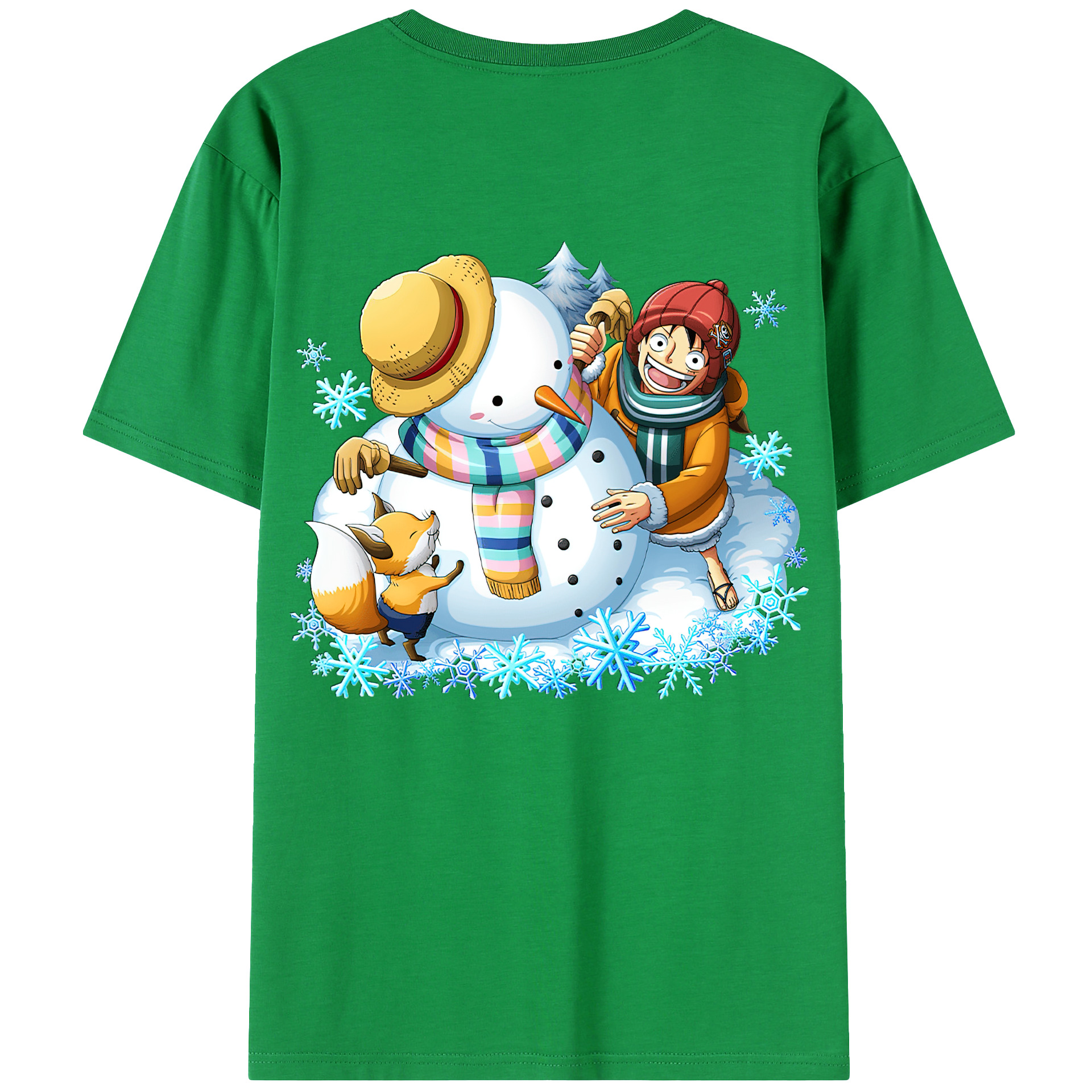 ワンピース モンキー・D・ルフィ ONE PIECE Monkey D. Luffy 綿100％ メンズ半袖Tシャツ（バックプリント） 通気性