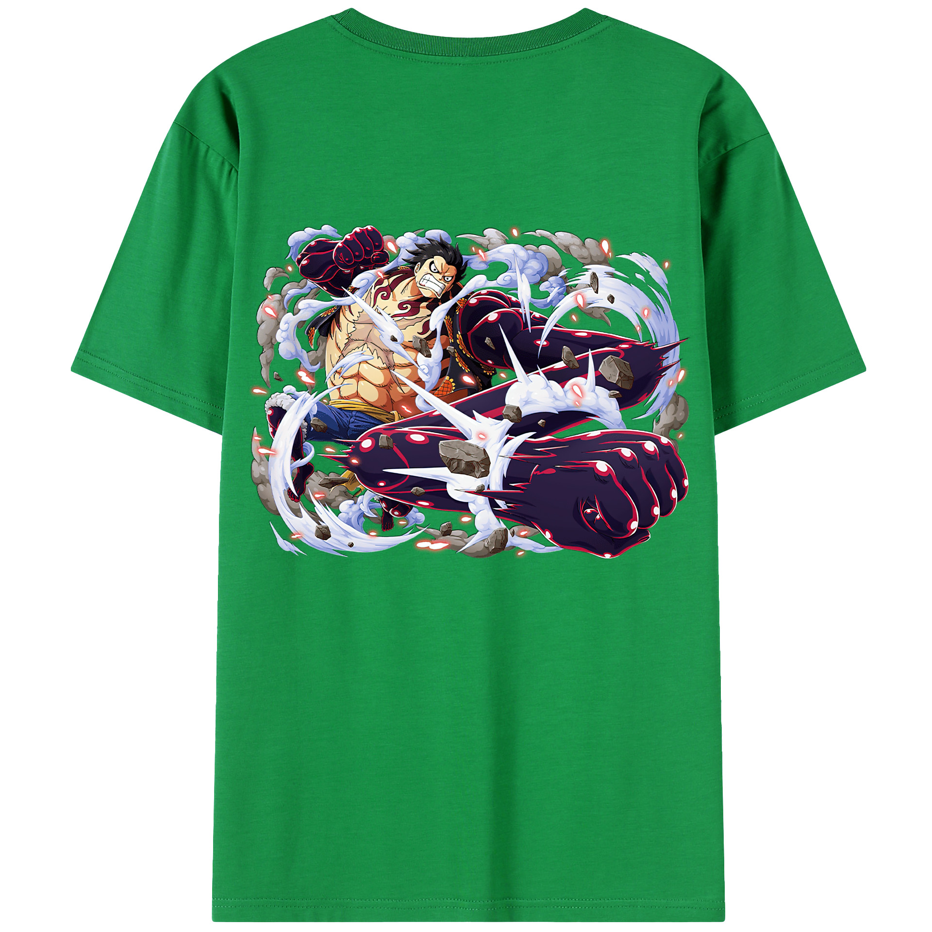 ワンピース モンキー・D・ルフィ ONE PIECE Monkey D. Luffy 綿100％ メンズ半袖Tシャツ（バックプリント） 通気性