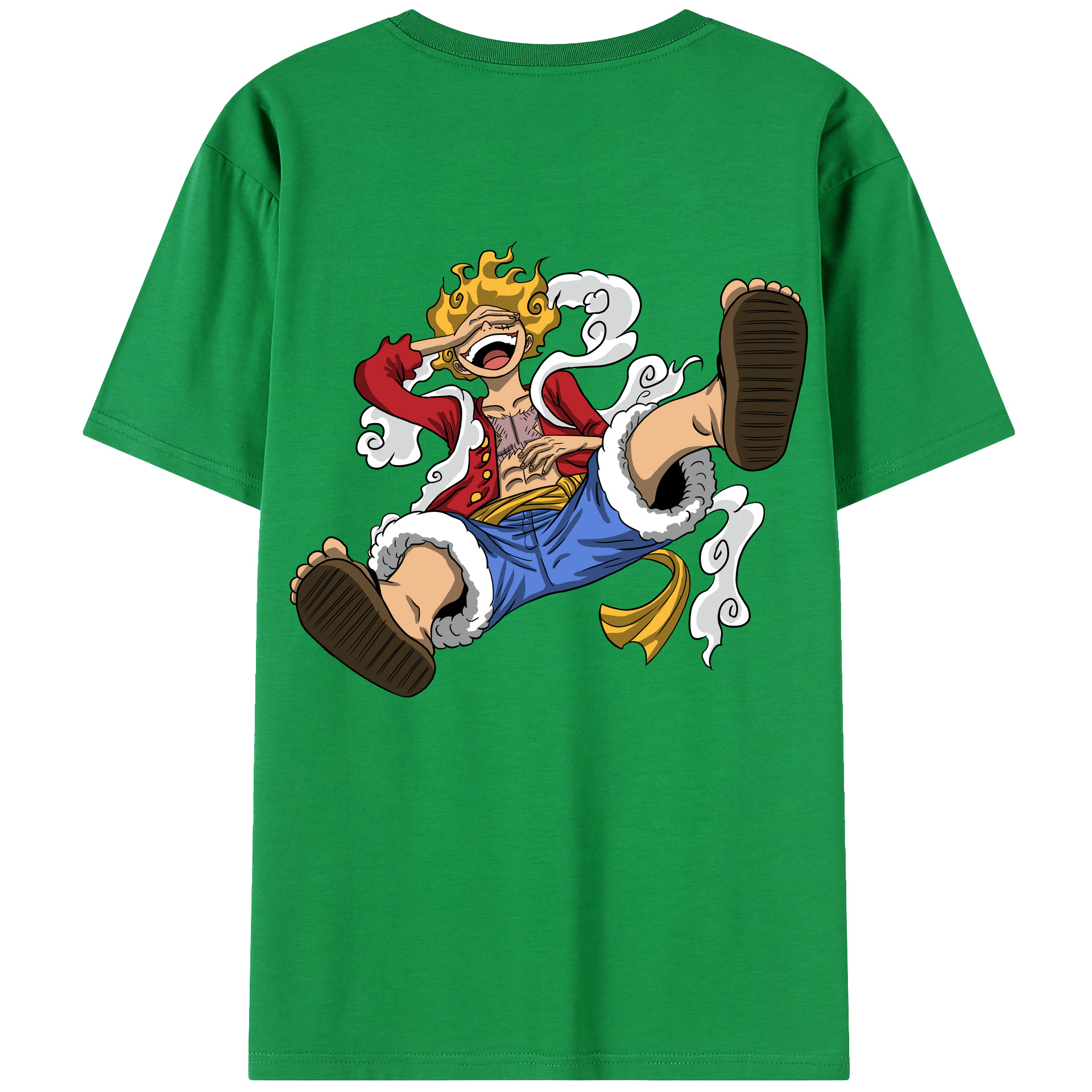 ワンピース モンキー・D・ルフィ ONE PIECE Monkey D. Luffy 綿100％ メンズ半袖Tシャツ（バックプリント） 通気性