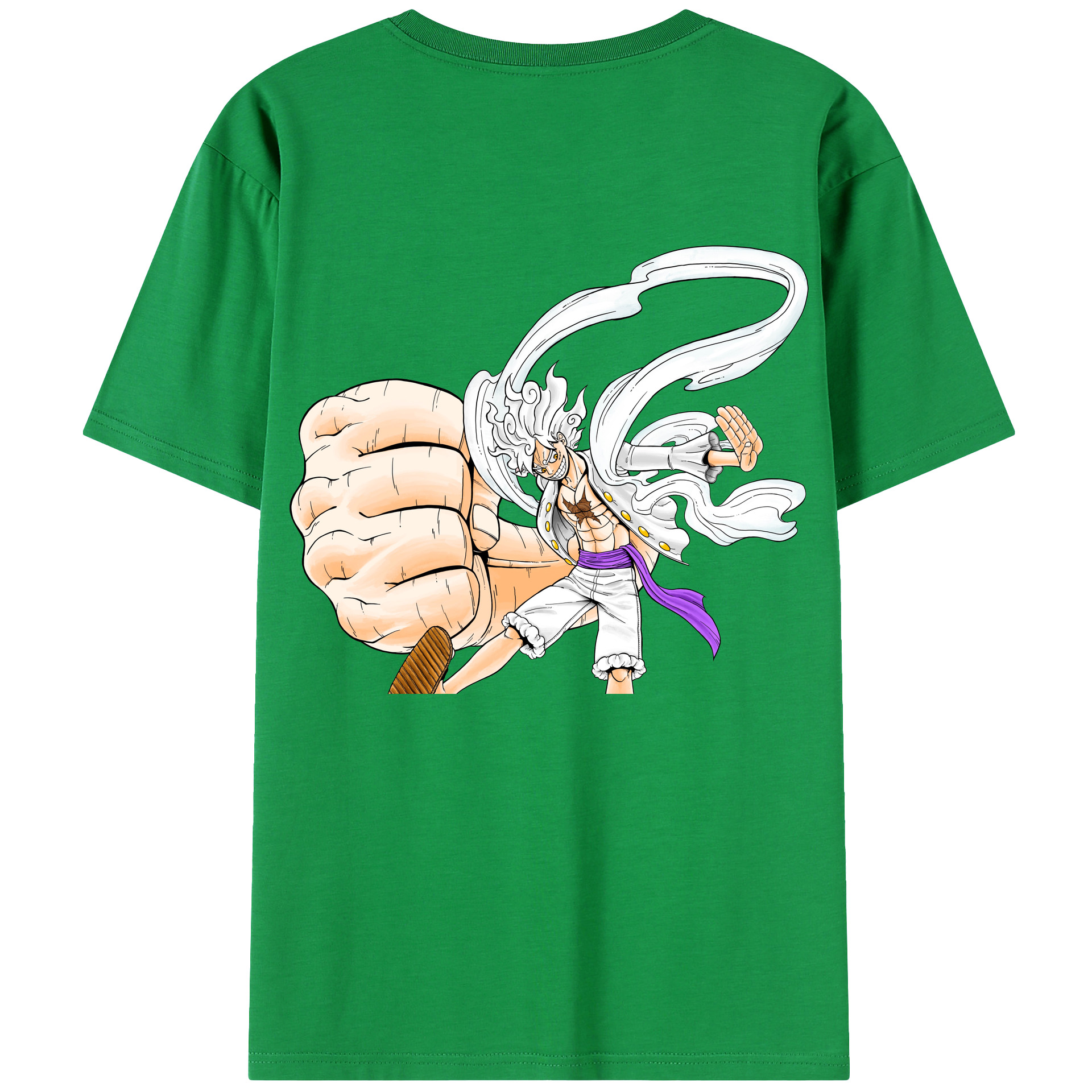 ワンピース モンキー・D・ルフィ ONE PIECE Monkey D. Luffy 綿100％ メンズ半袖Tシャツ（バックプリント） 通気性