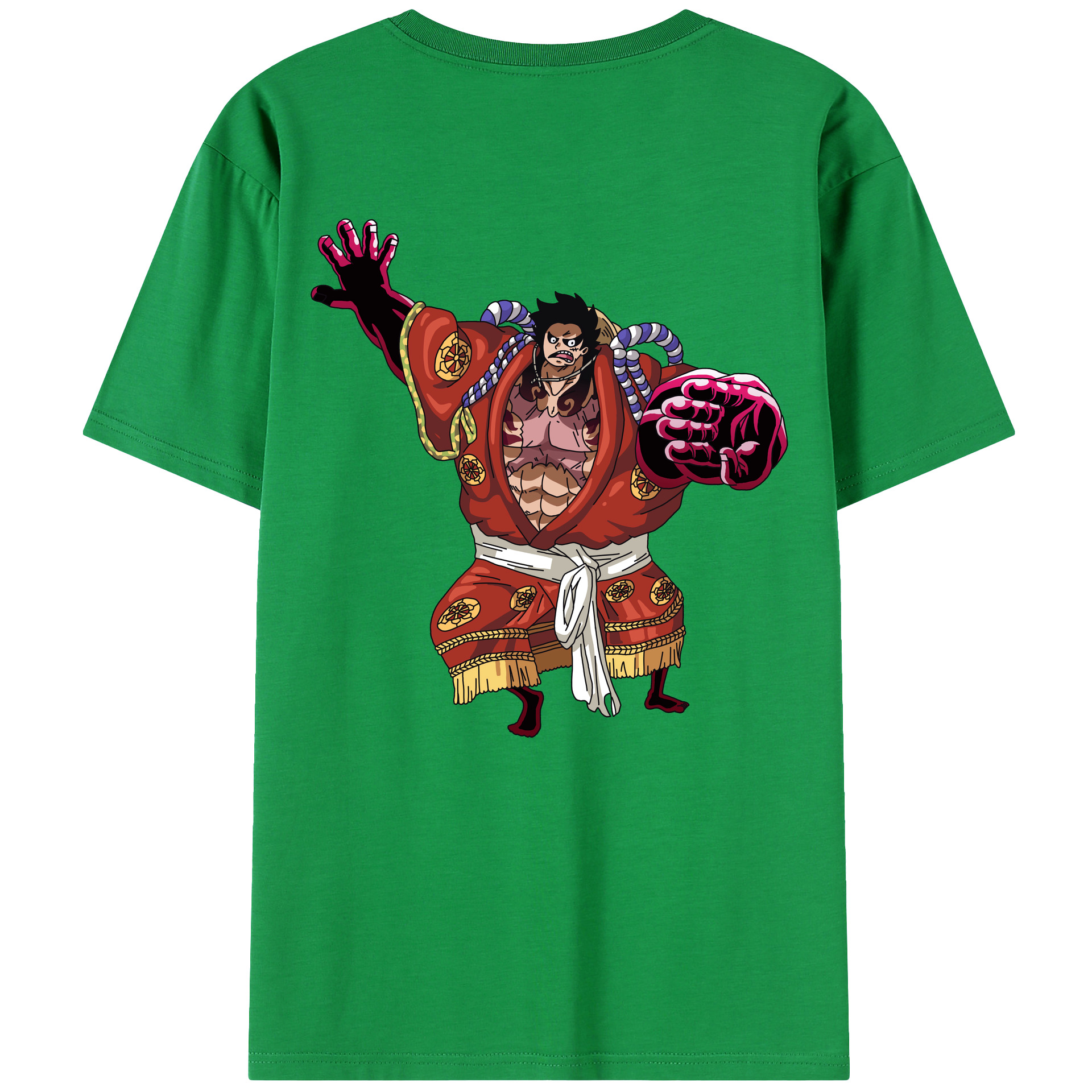 ワンピース モンキー・D・ルフィ ONE PIECE Monkey D. Luffy 綿100％ メンズ半袖Tシャツ（バックプリント） 通気性