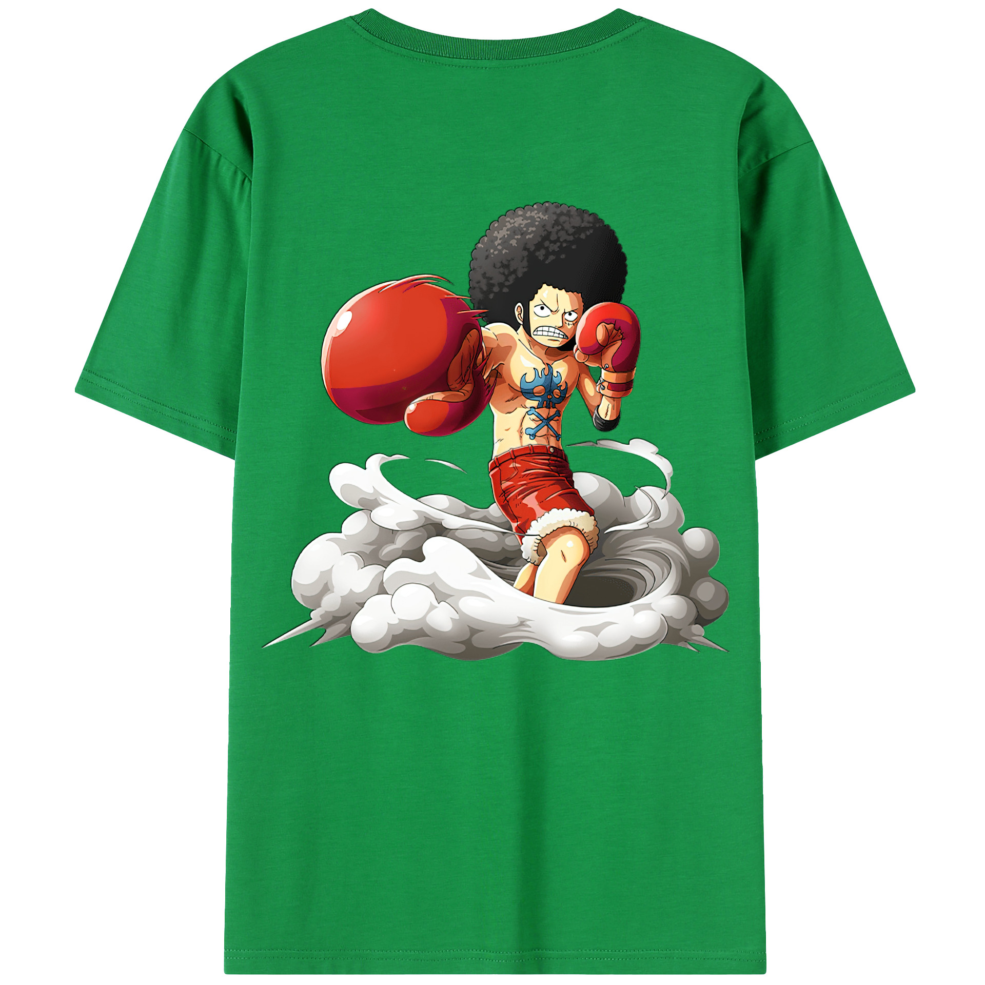 ワンピース モンキー・D・ルフィ ONE PIECE Monkey D. Luffy 綿100％ メンズ半袖Tシャツ（バックプリント） 通気性